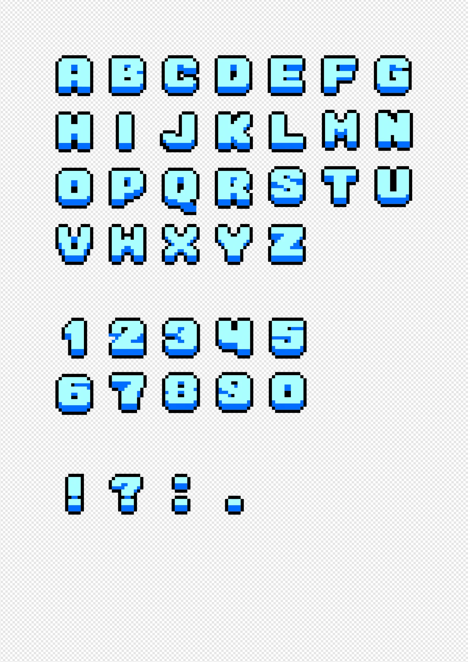 PIXEL FONT VECTORISED IN 8 BIT LOOK