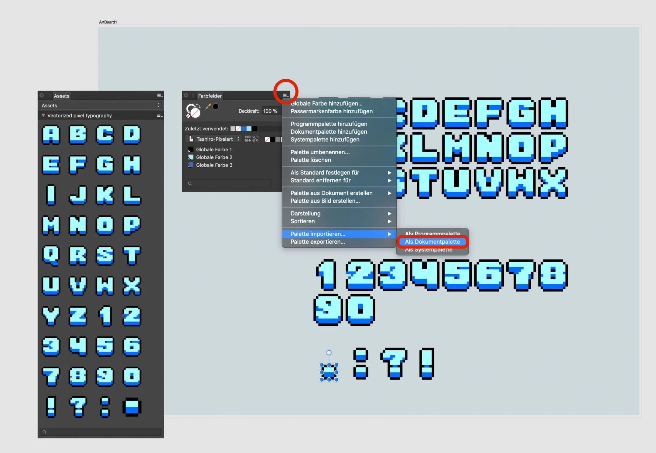 PIXEL FONT VECTORISED IN 8 BIT LOOK