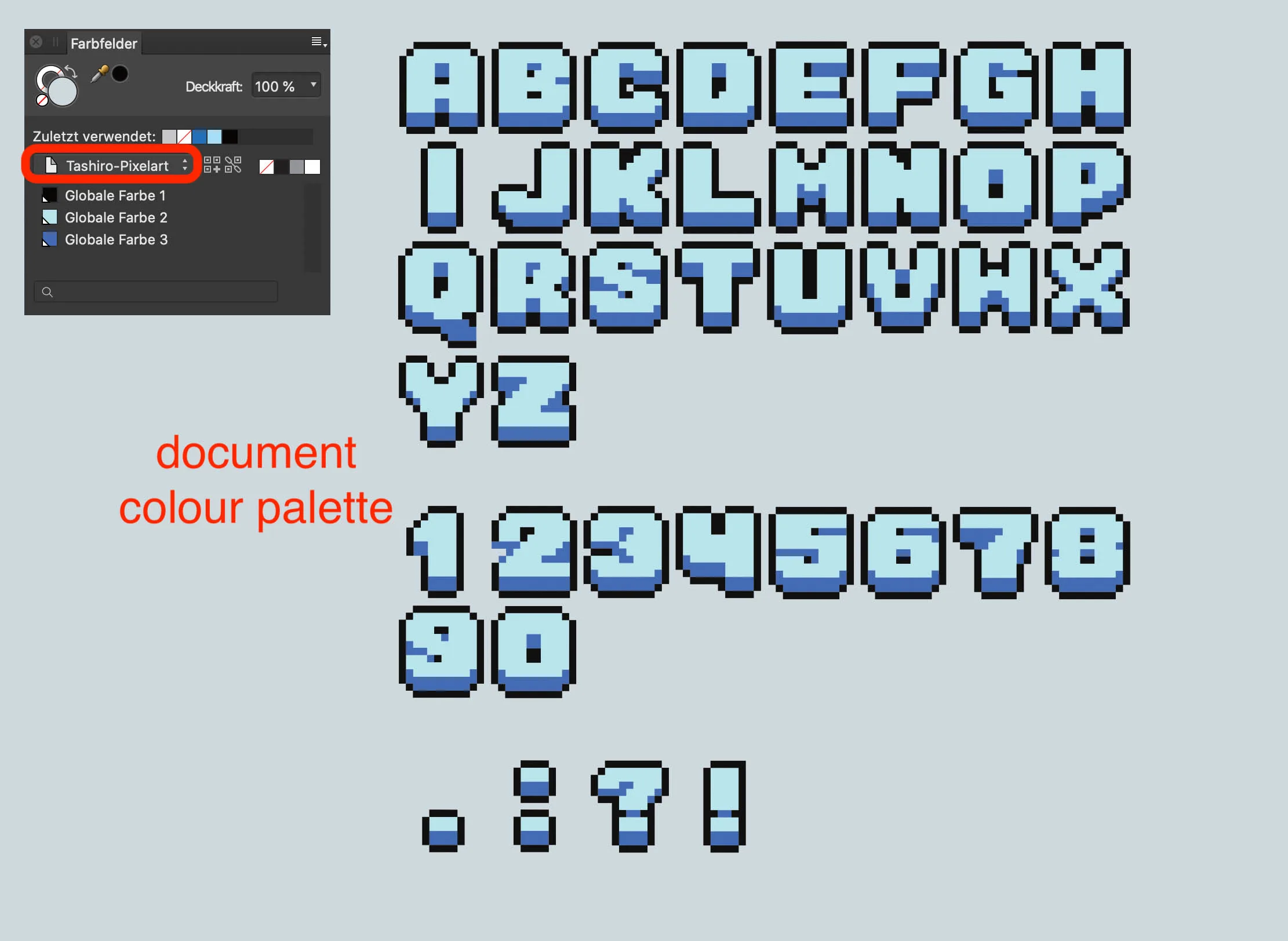 PIXEL FONT VECTORISED IN 8 BIT LOOK