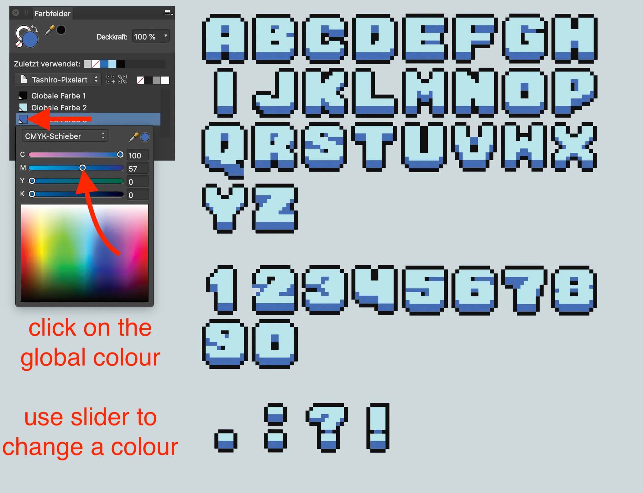 PIXEL FONT VECTORISED IN 8 BIT LOOK