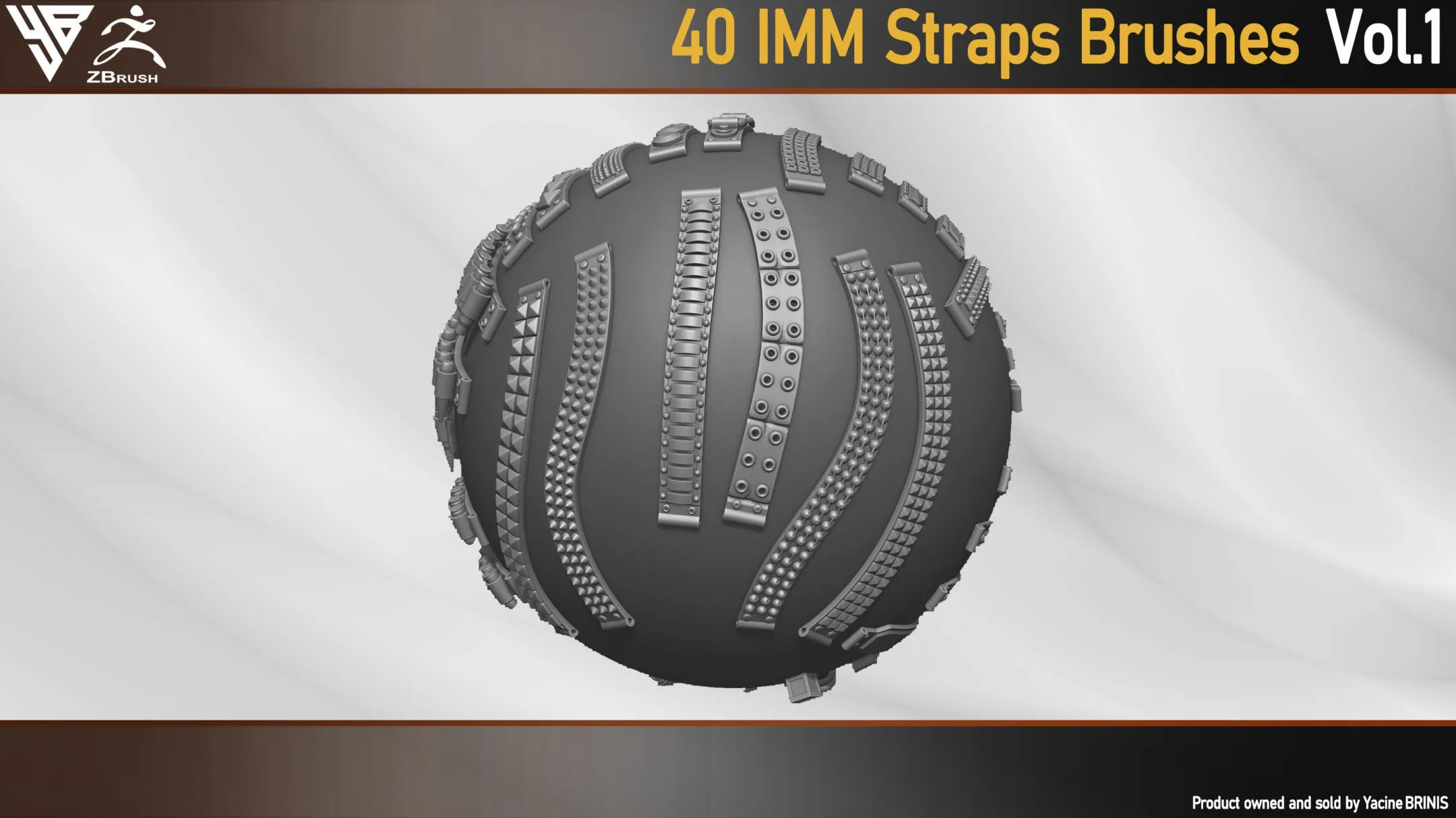 40 IMM Strap Brushes for ZBrush (Belts, Cords, Bands, Tapes)