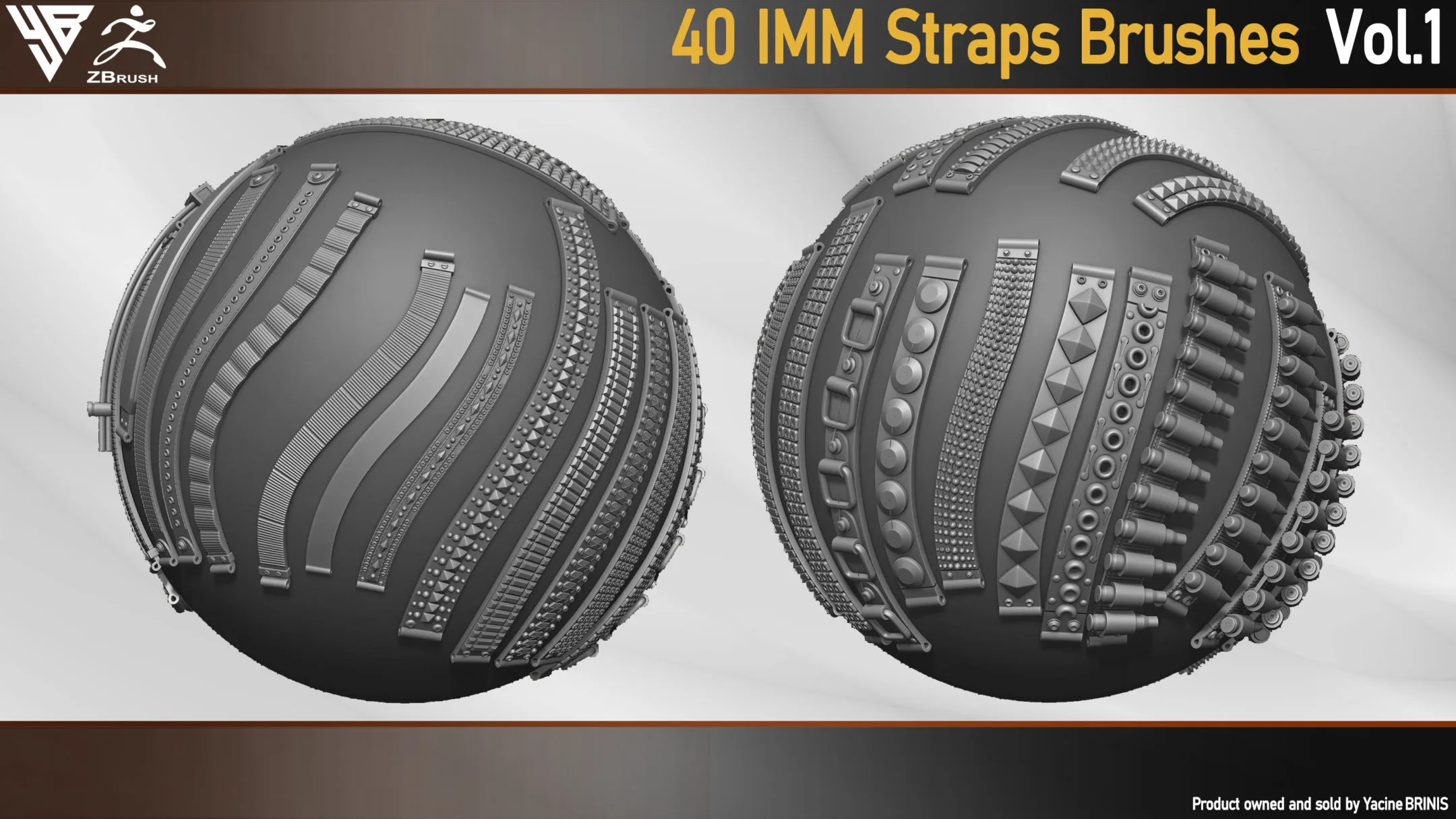 40 IMM Strap Brushes for ZBrush (Belts, Cords, Bands, Tapes)