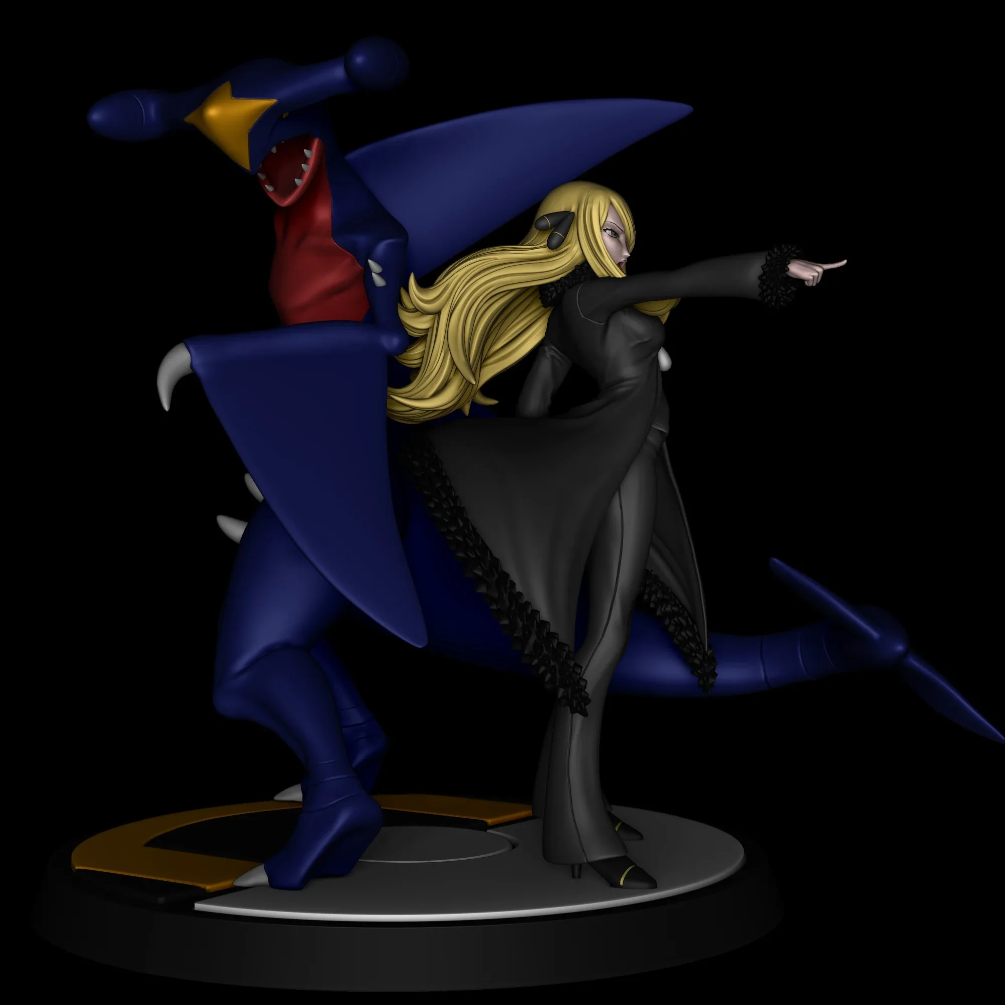 Cynthia and Garchomp - Pokemon