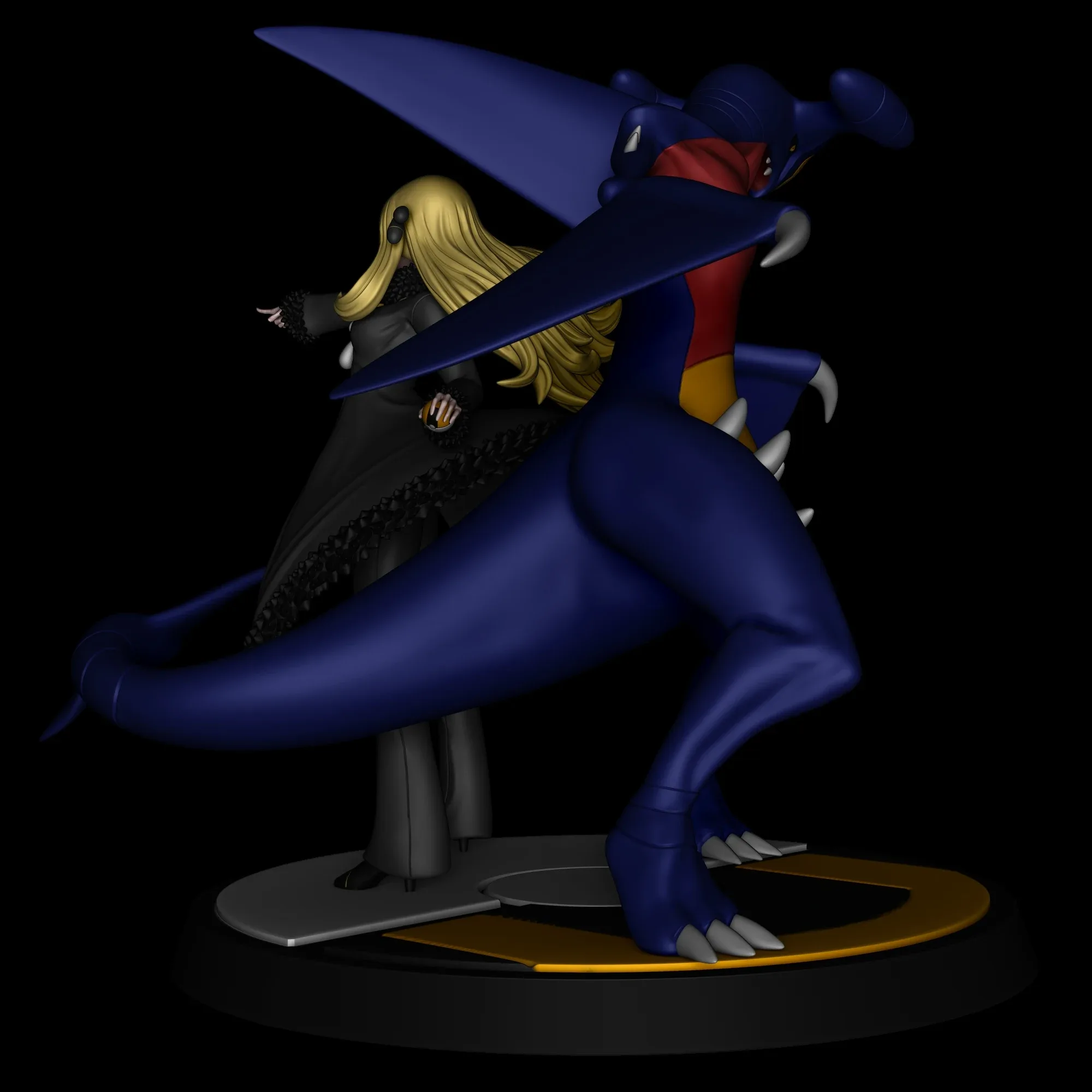 Cynthia and Garchomp - Pokemon