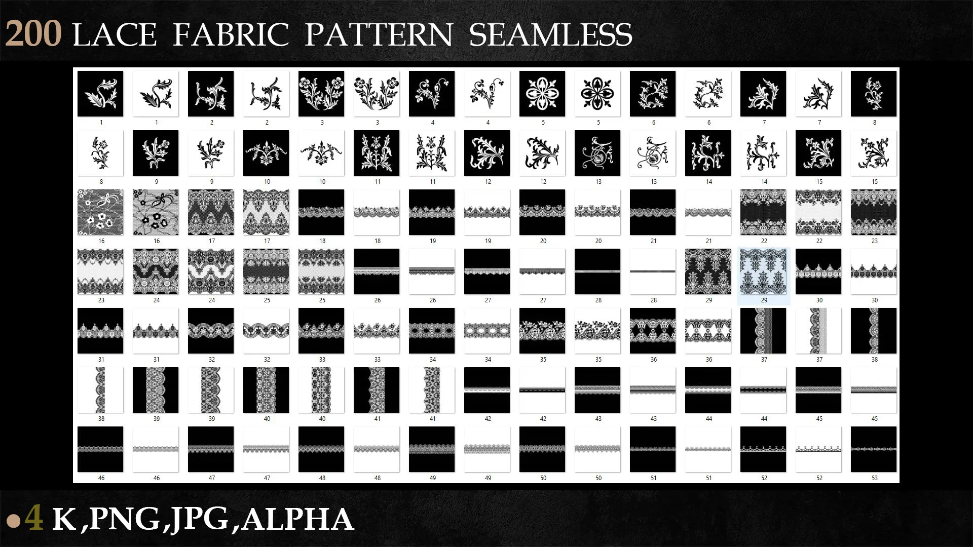 200 LACE FABRIC PATTERN SEAMLESS-vol 4