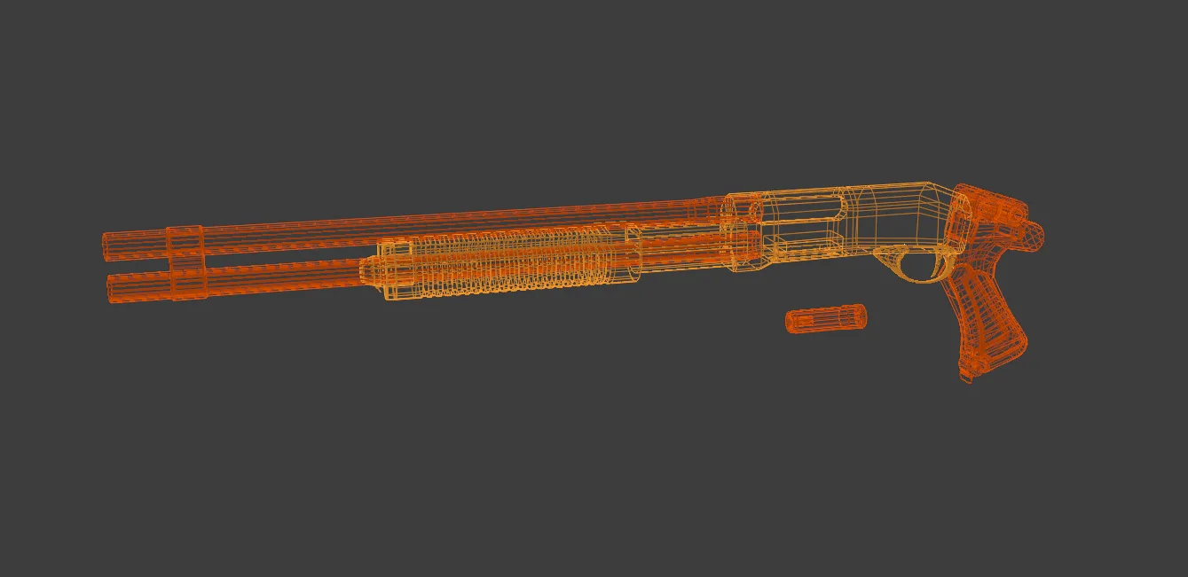 CM351 Shotgun Game Ready 5 Textures Low-poly 3D model