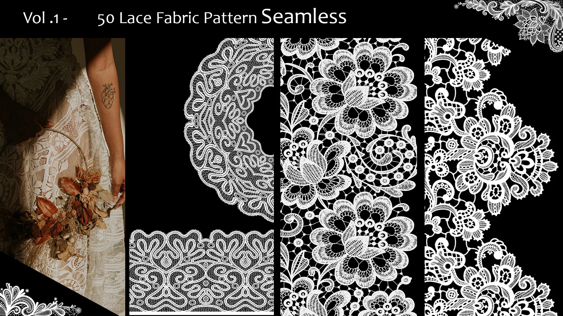 Vol.1 - 50 Lace Fabric Pattern Seamless