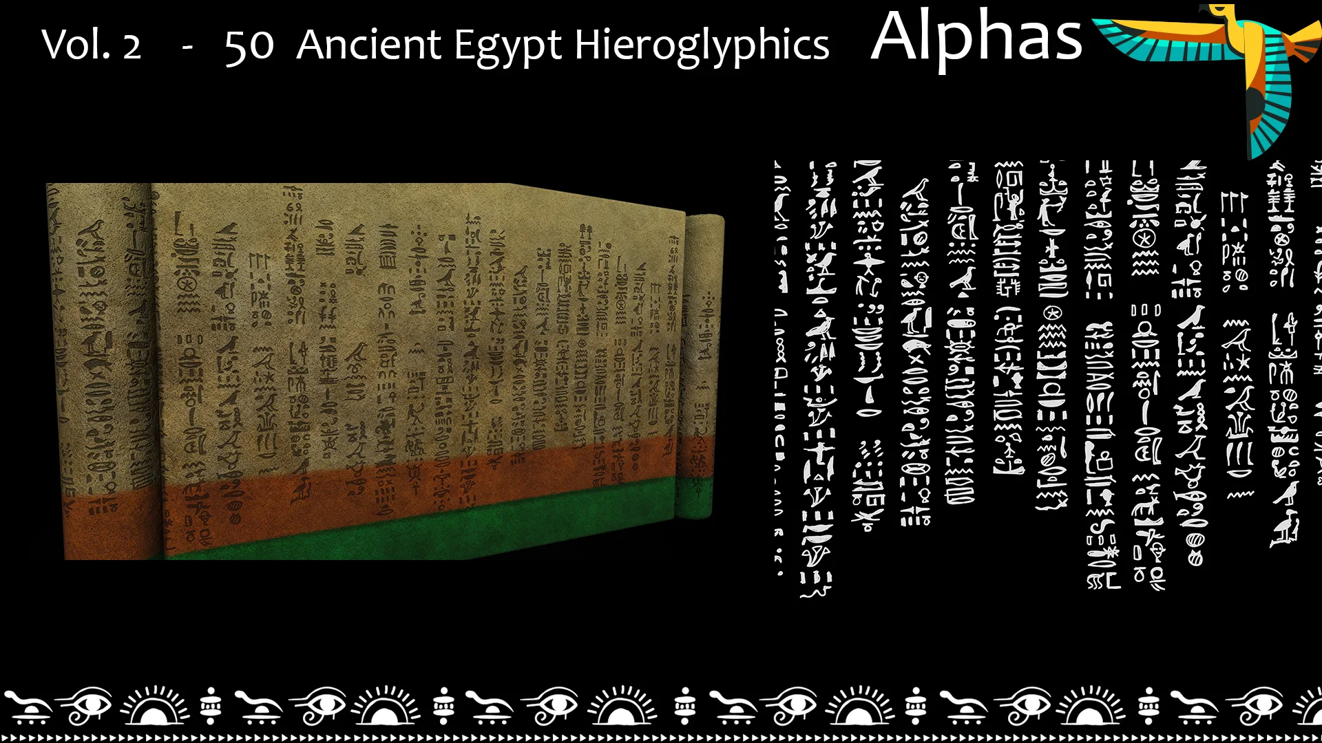 Vol. 2 - 50 Ancient Egypt Hieroglyphics Alphas