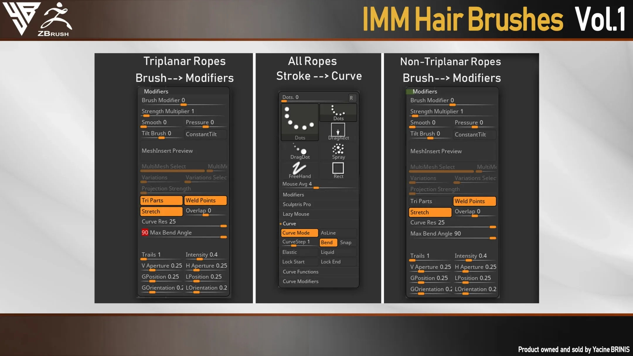 IMM Hair Brushes for ZBrush