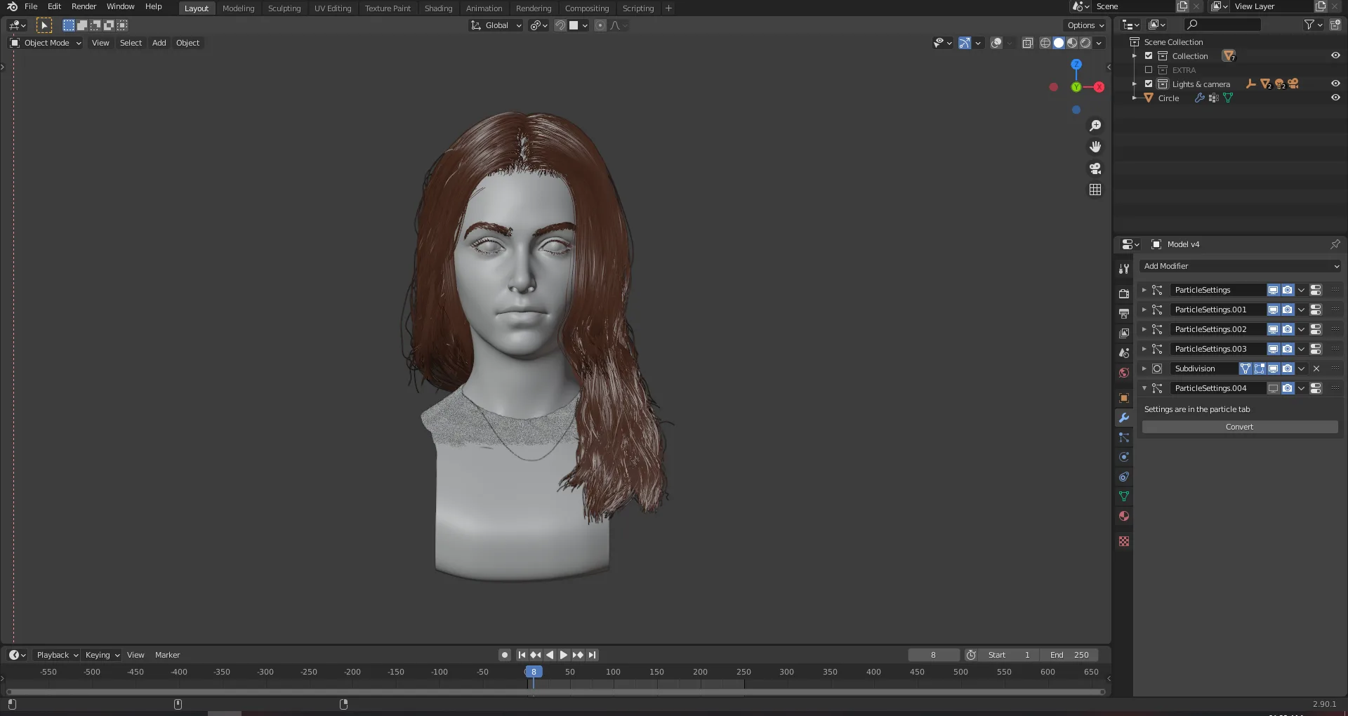 3D Realistic Female Head - Blender 2.9 | Head | Eyes | Hair