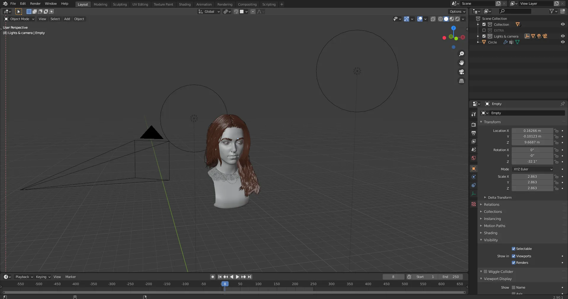 3D Realistic Female Head - Blender 2.9 | Head | Eyes | Hair
