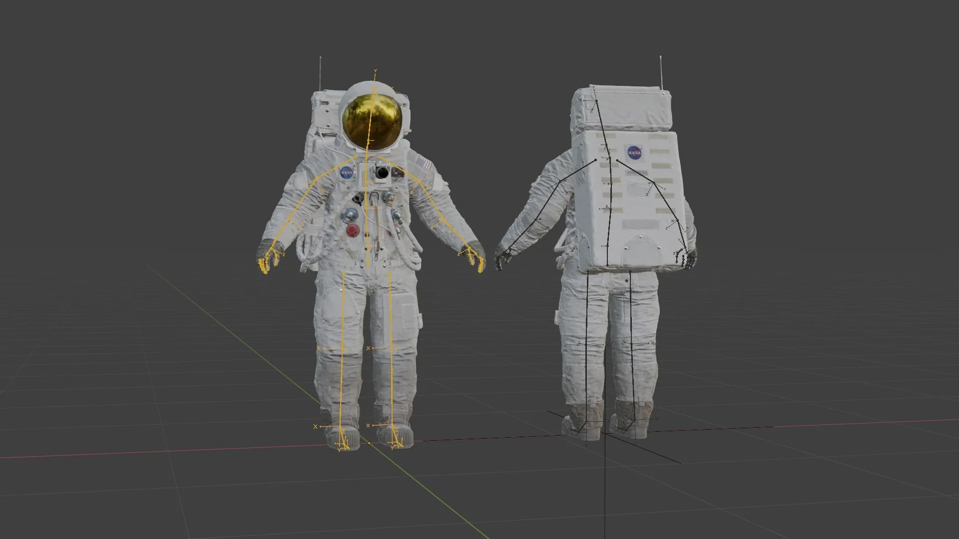 Apollo 11 Astronaut Space Suit Rigged