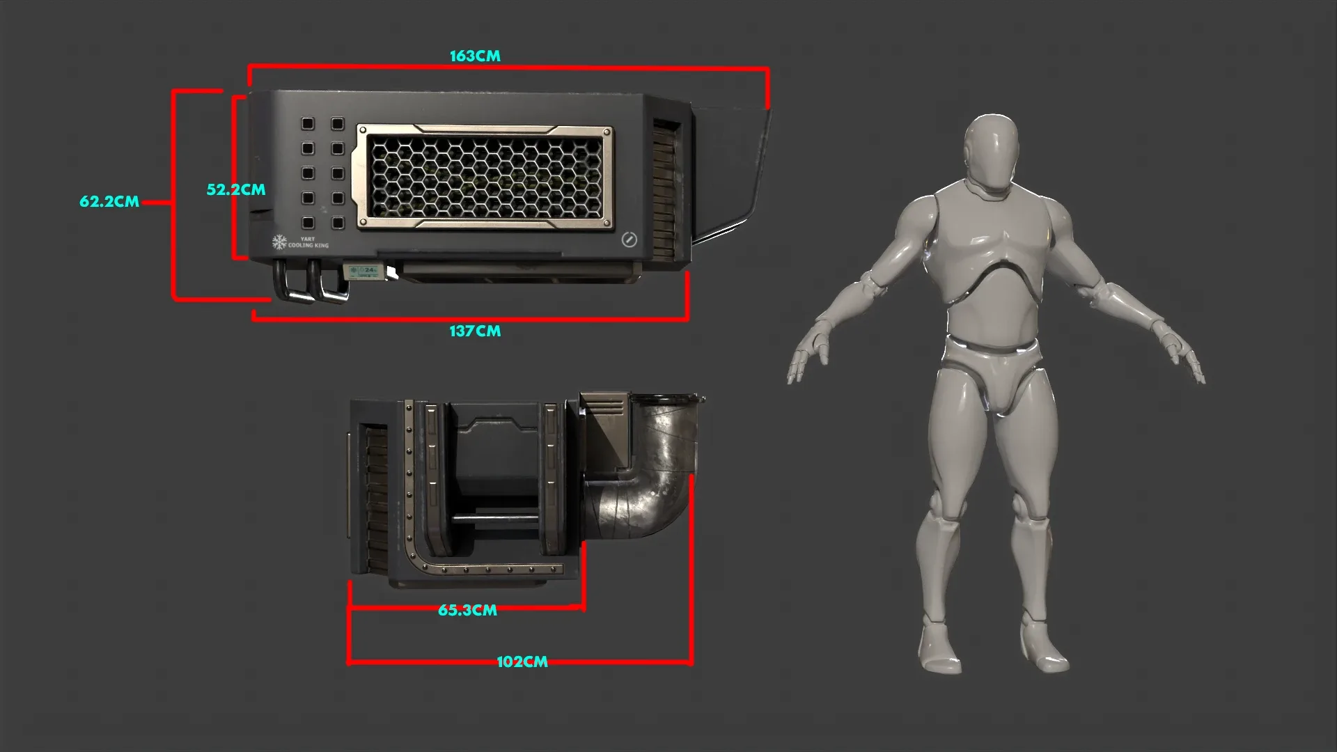 Futuristic Scifi Industry Aircon - Game Ready - PBR