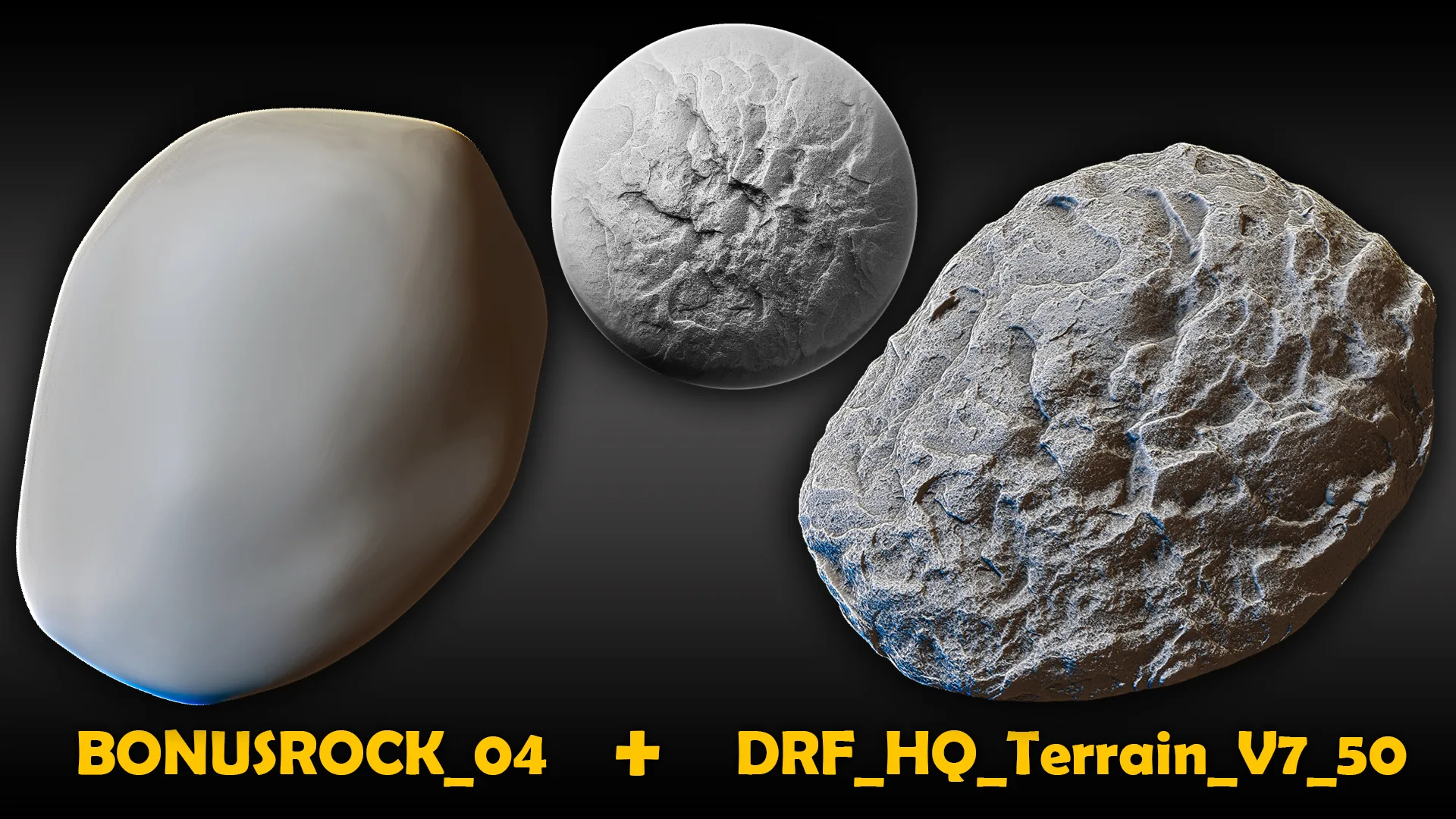 Ultra HQ Seamless Terrain / Rocks Sculpt brushes + Alpha/Height Maps Set Vol.7