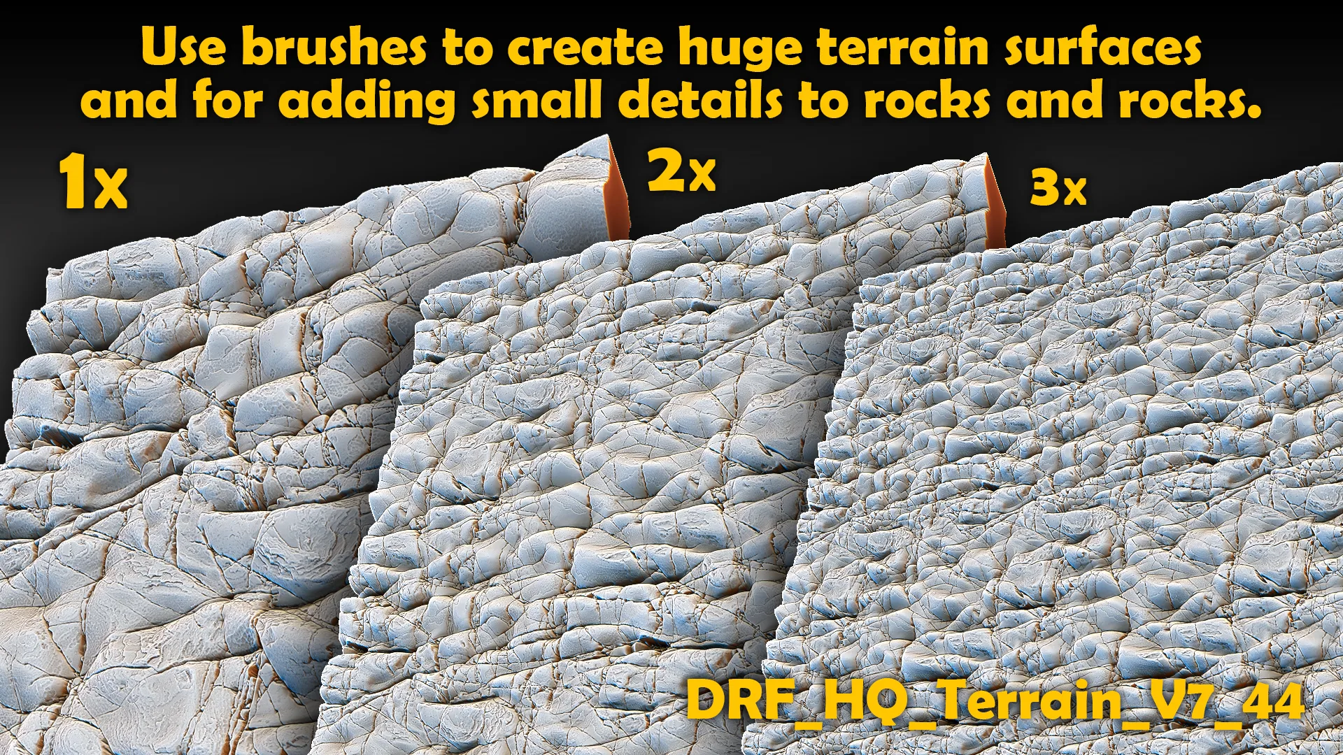 Ultra HQ Seamless Terrain / Rocks Sculpt brushes + Alpha/Height Maps Set Vol.7