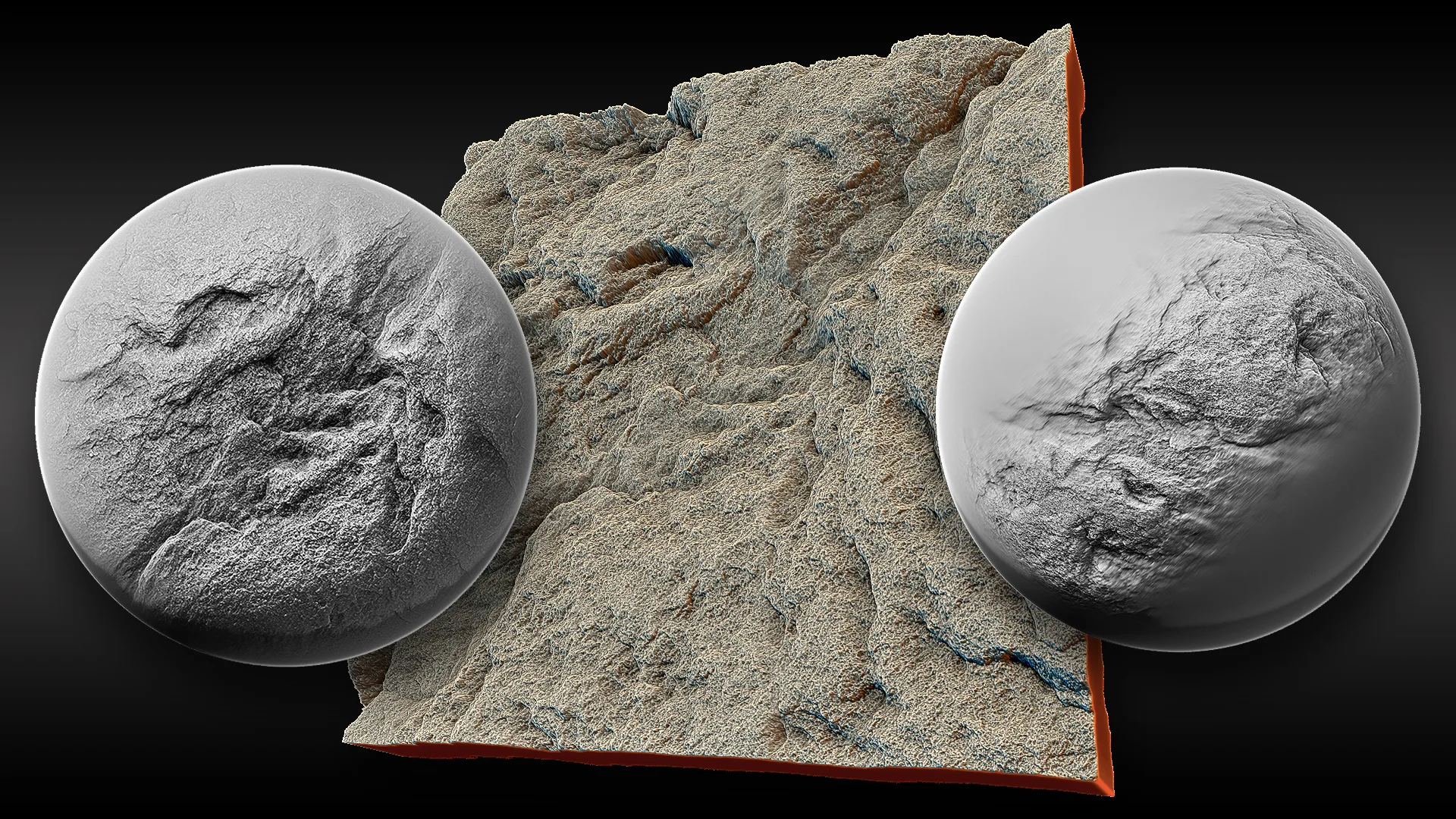 Ultra HQ Seamless Terrain / Rocks Sculpt brushes + Alpha/Height Maps Set Vol.7