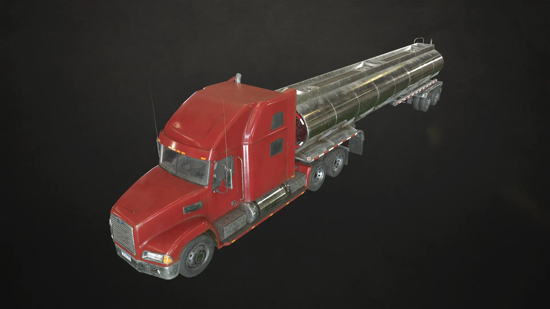 Semi Truck Tanker - Low Poly