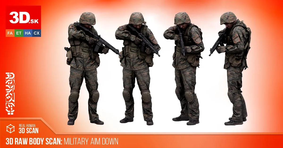 Cleaned Body Scan | 3D Model Michael Howard Army Aim Down