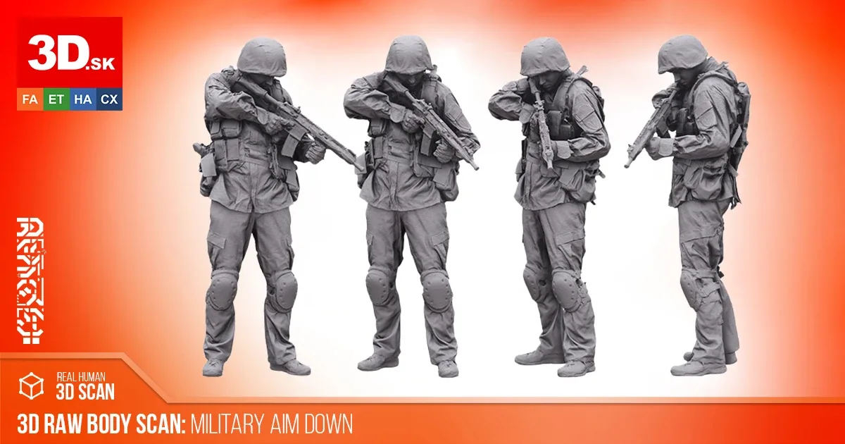 Cleaned Body Scan | 3D Model Michael Howard Army Aim Down