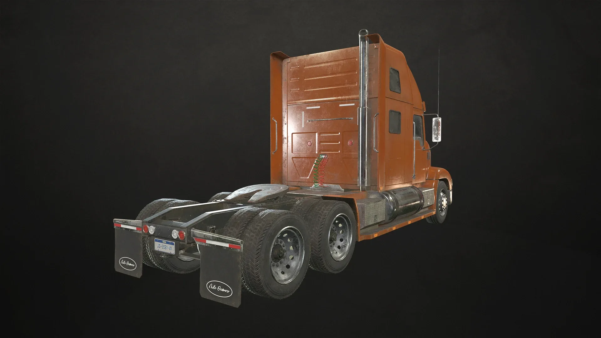 Semi Truck Container Trailer - Low Poly