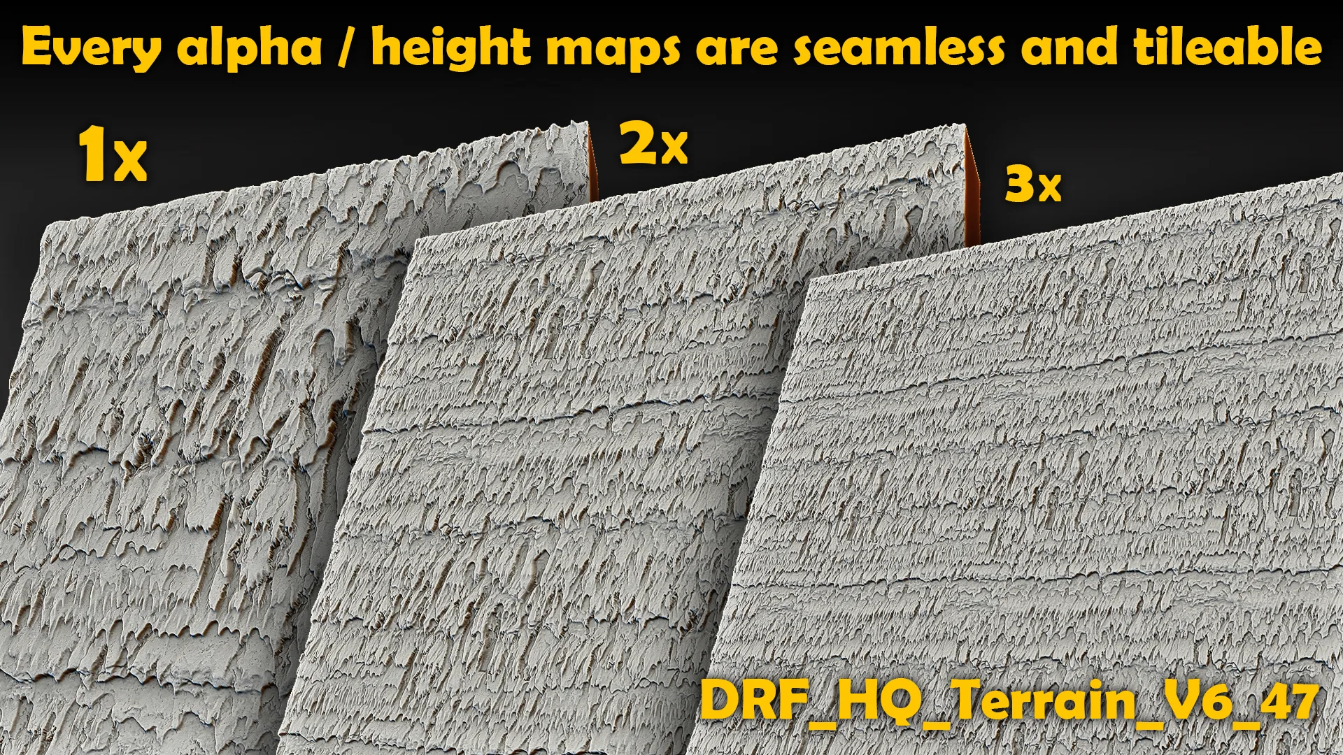 Ultra HQ Seamless Terrain / Rocks Sculpt brushes + Alpha/Height Maps Set Vol.6