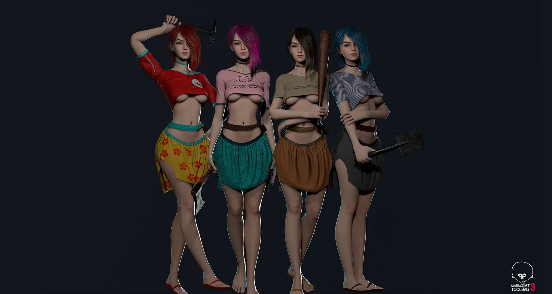 Survivor Girl 1 Low Poly Game Ready