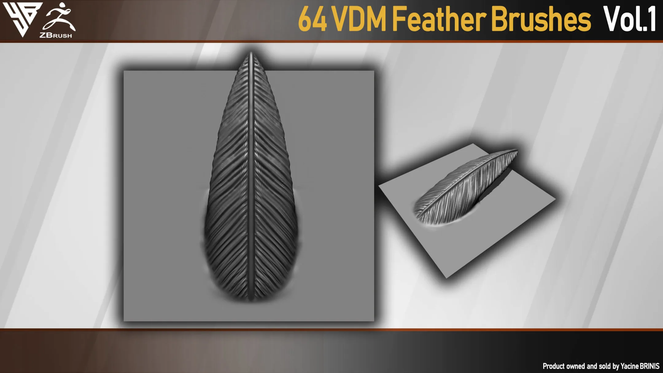 64 VDM Feather Brushes for ZBrush