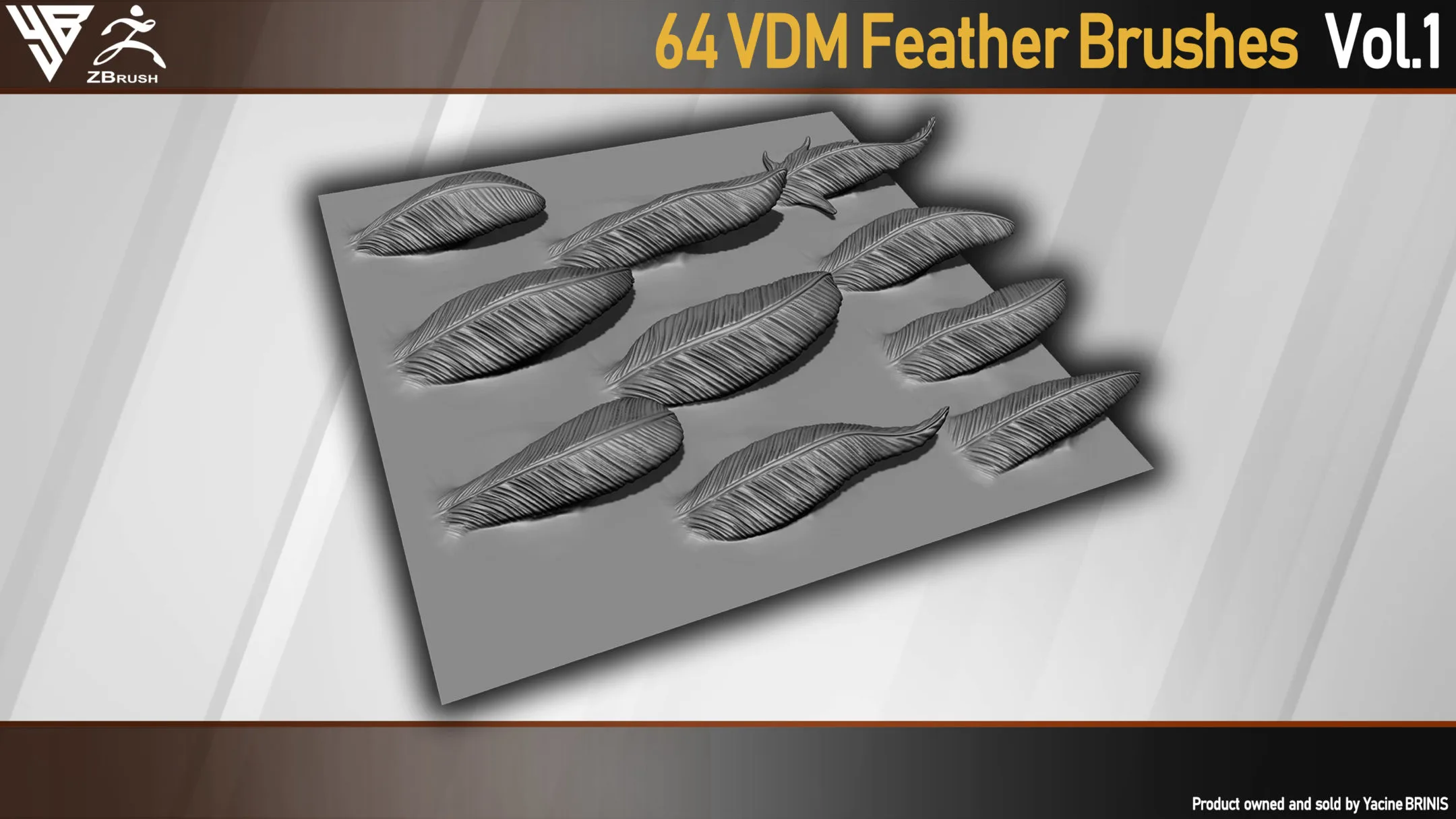 64 VDM Feather Brushes for ZBrush