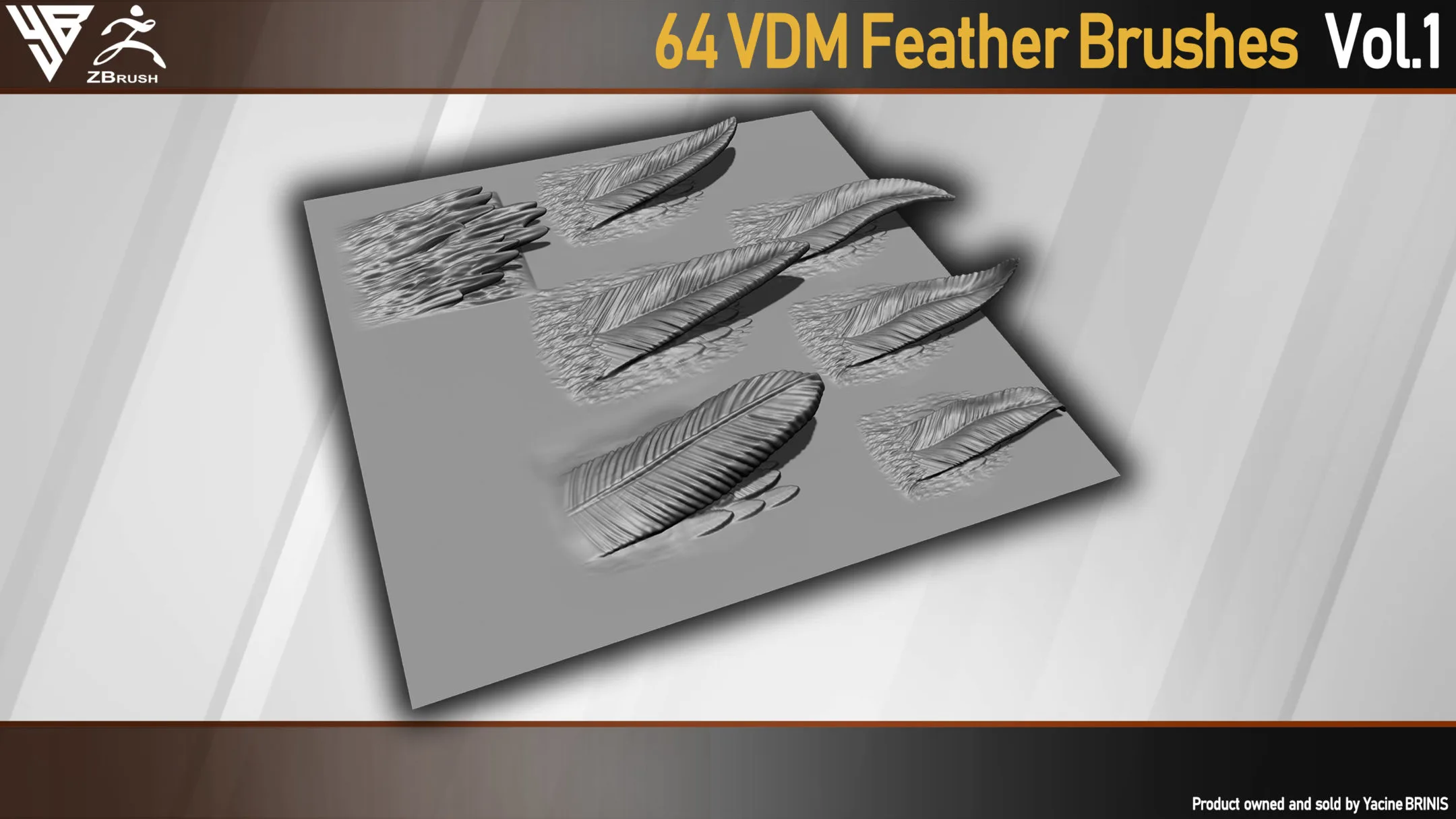 64 VDM Feather Brushes for ZBrush