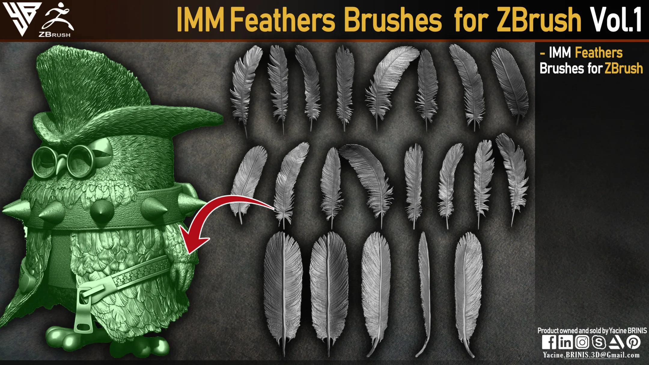 IMM Feathers Brushes for ZBrush