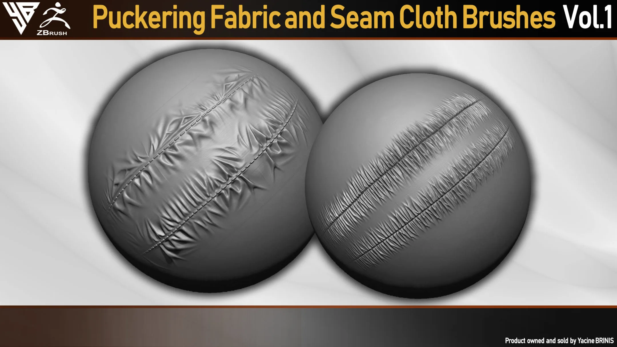 Puckering Fabric and Seam Cloth Brushes for ZBrush (Stitching)