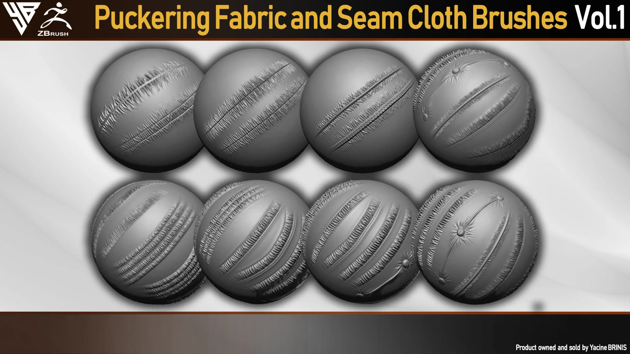 Puckering Fabric and Seam Cloth Brushes for ZBrush (Stitching)