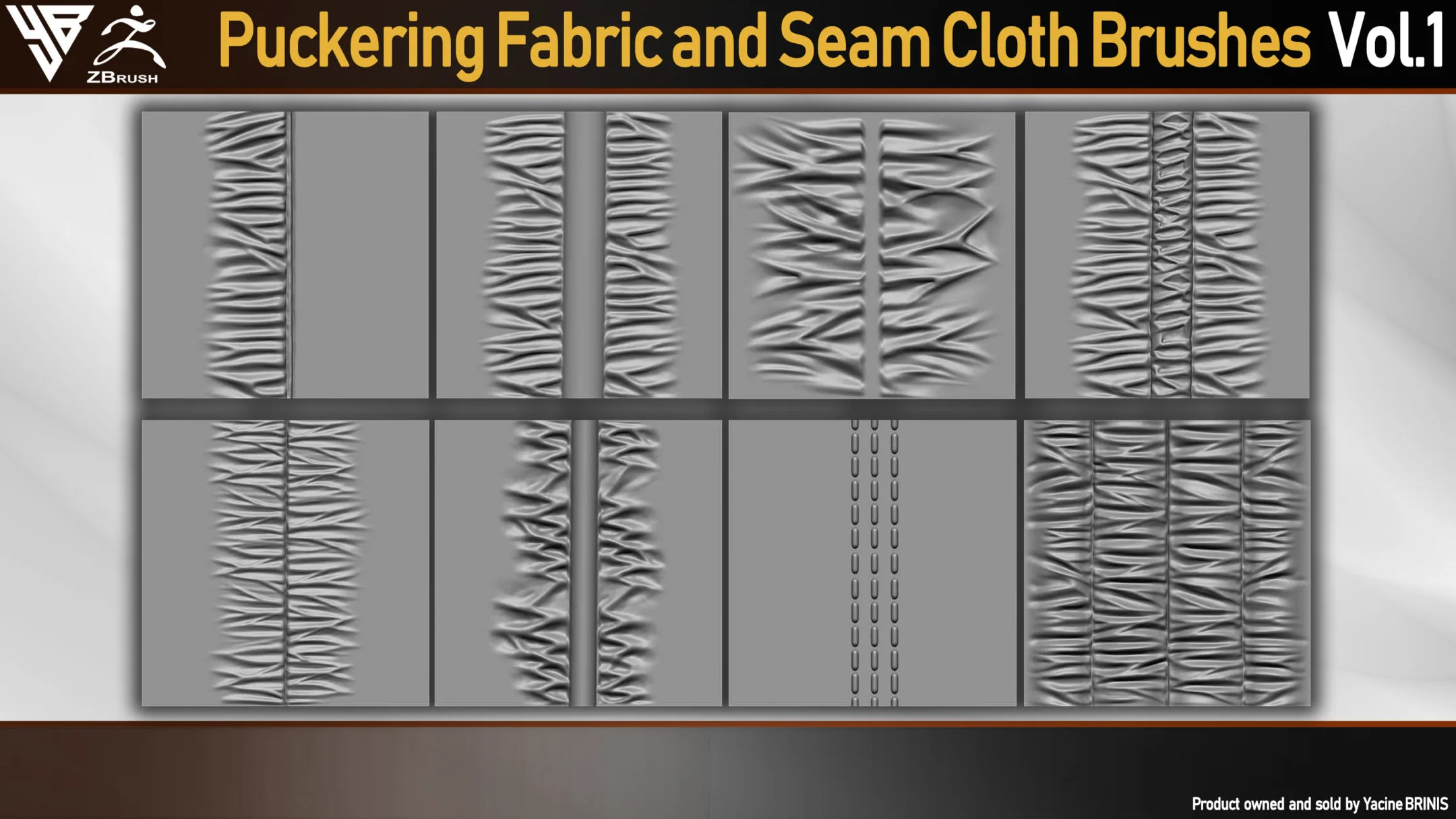 Puckering Fabric and Seam Cloth Brushes for ZBrush (Stitching)