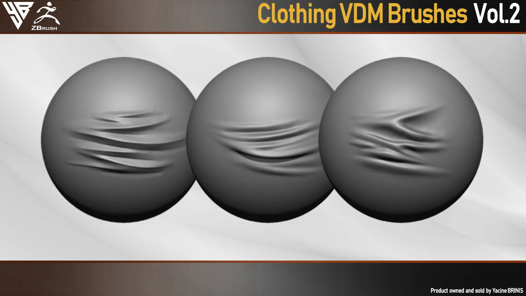 50 VDM Clothing Brushes for ZBrush (Creases, Folds, Wrinkles, Silks) + 50 Alphas. Vol 2