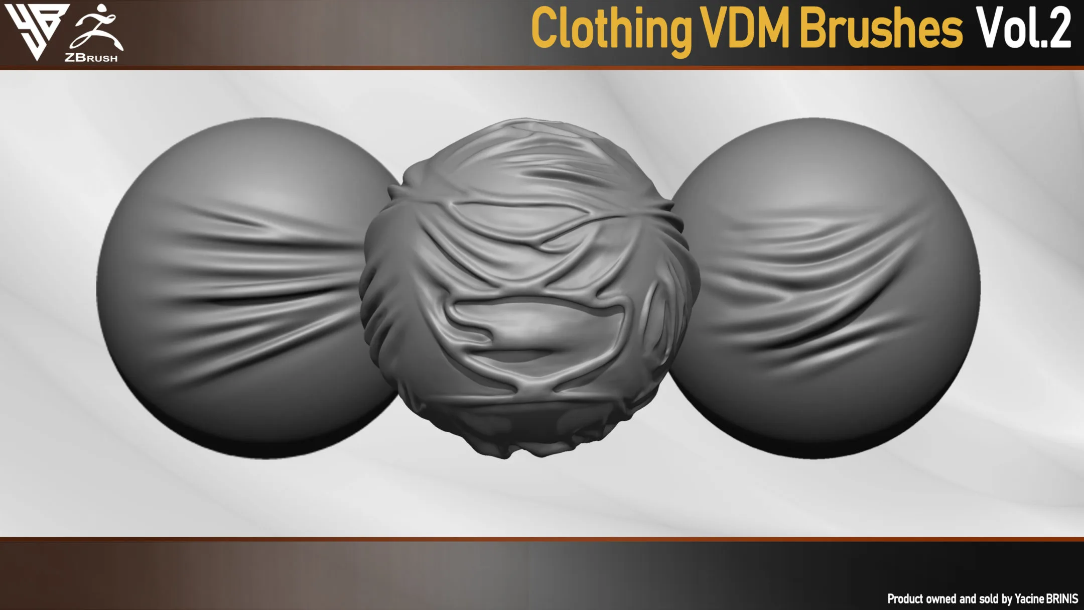 50 VDM Clothing Brushes for ZBrush (Creases, Folds, Wrinkles, Silks) + 50 Alphas. Vol 2