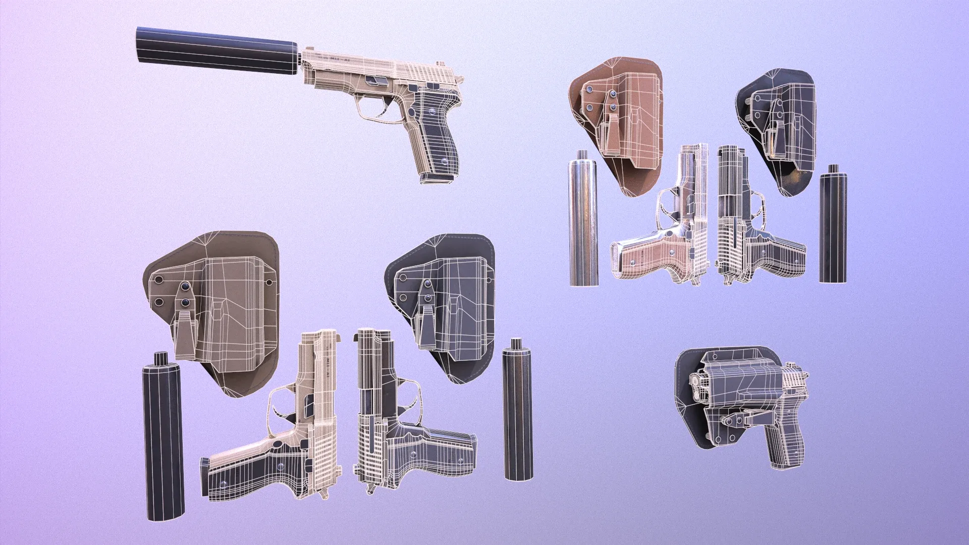 M11 Pistol Game Ready 5 Textures Low-poly 3D model