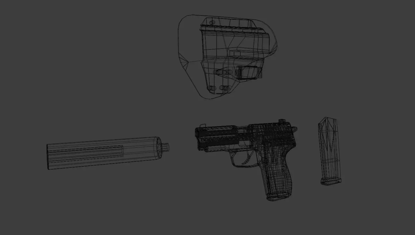 M11 Pistol Game Ready 5 Textures Low-poly 3D model