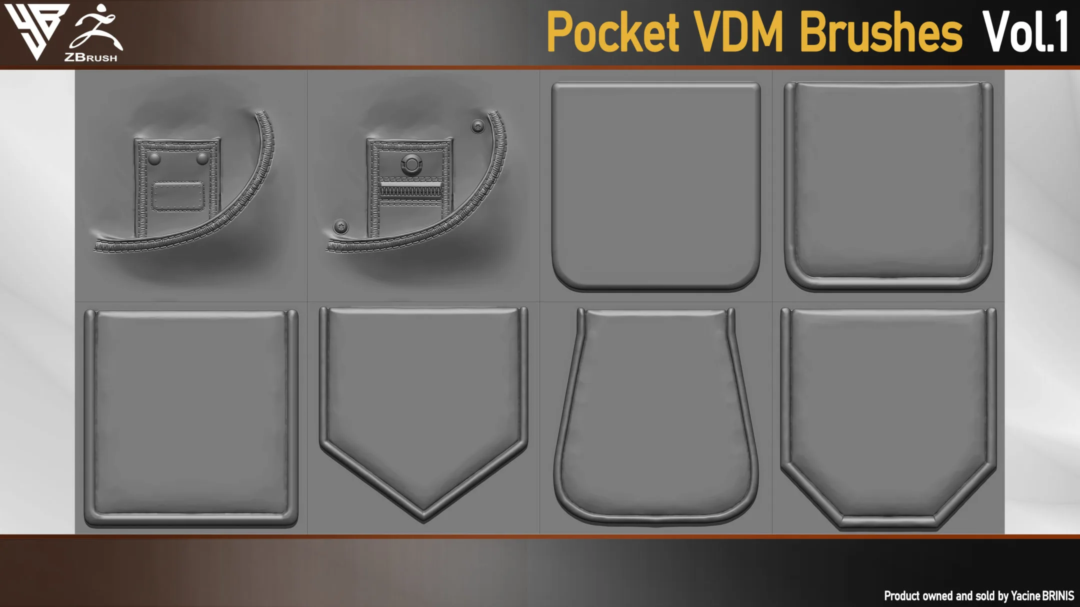 Pocket VDM Brushes for ZBrush (For Clothes). Vol 1