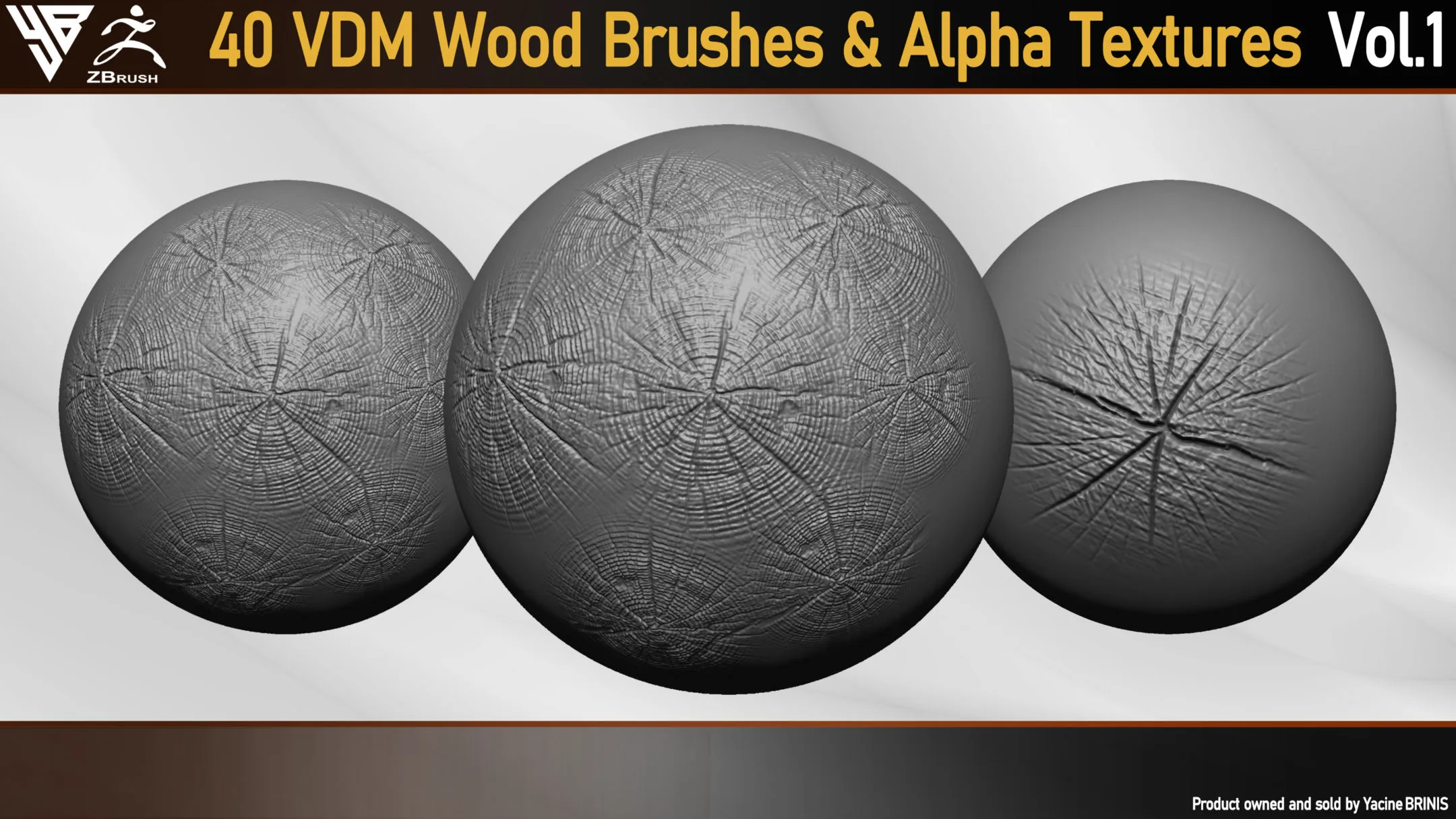 40 VDM Wood Brushes for ZBrush & Alpha Textures Vol 01