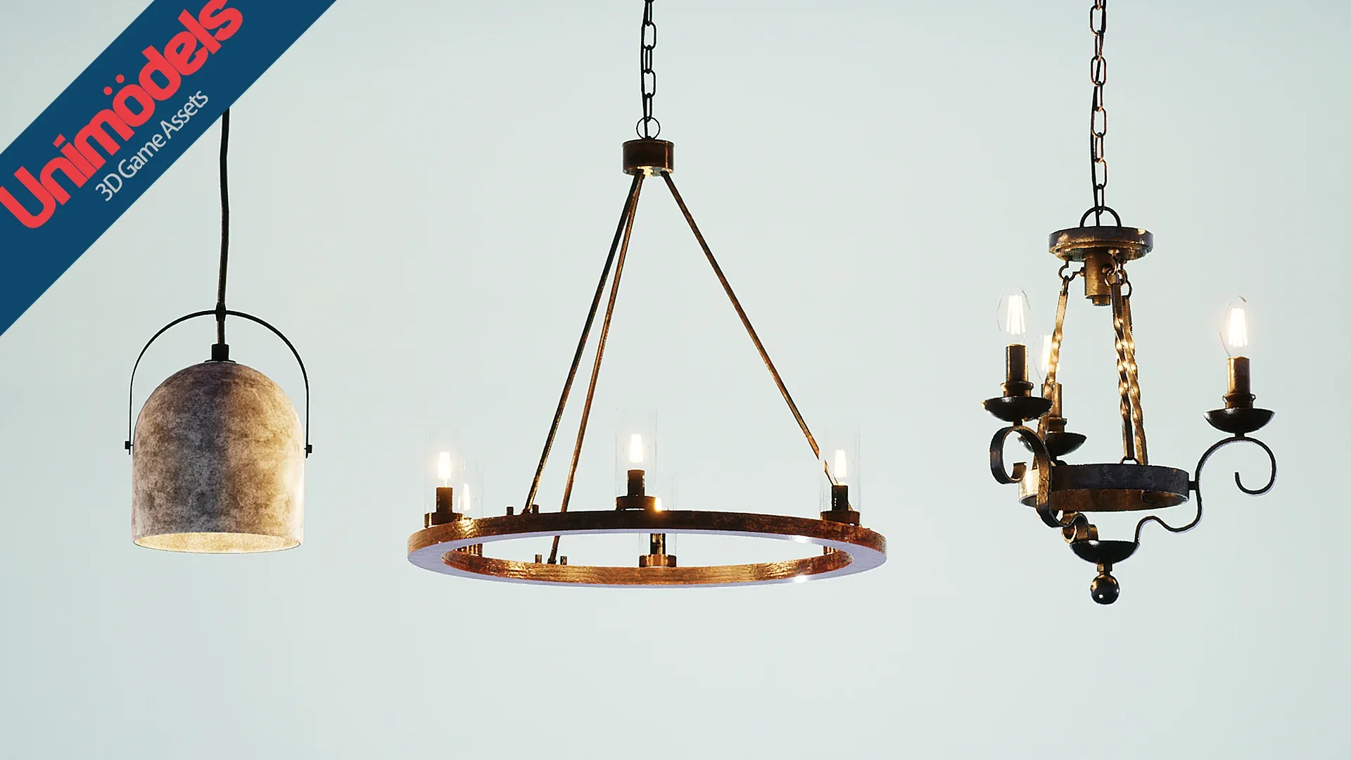 Rustic Pendant Lamps Vol. 2 for UE4