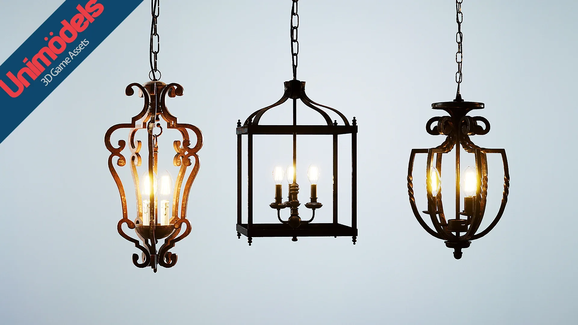 Rustic Pendant Lamps Vol. 1 for UE4