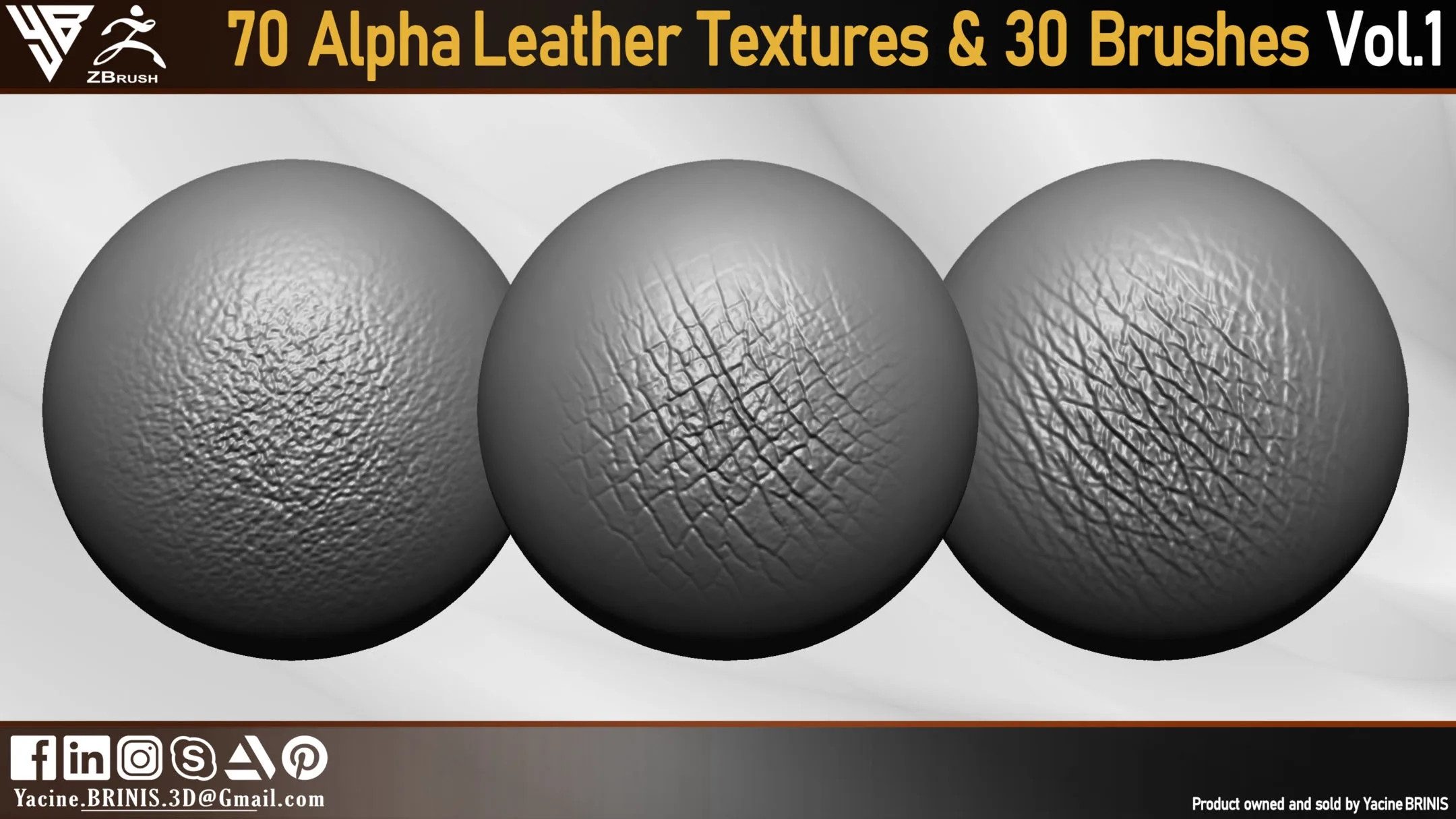 70 Alpha Leather Textures & 30 Brushes Vol 01