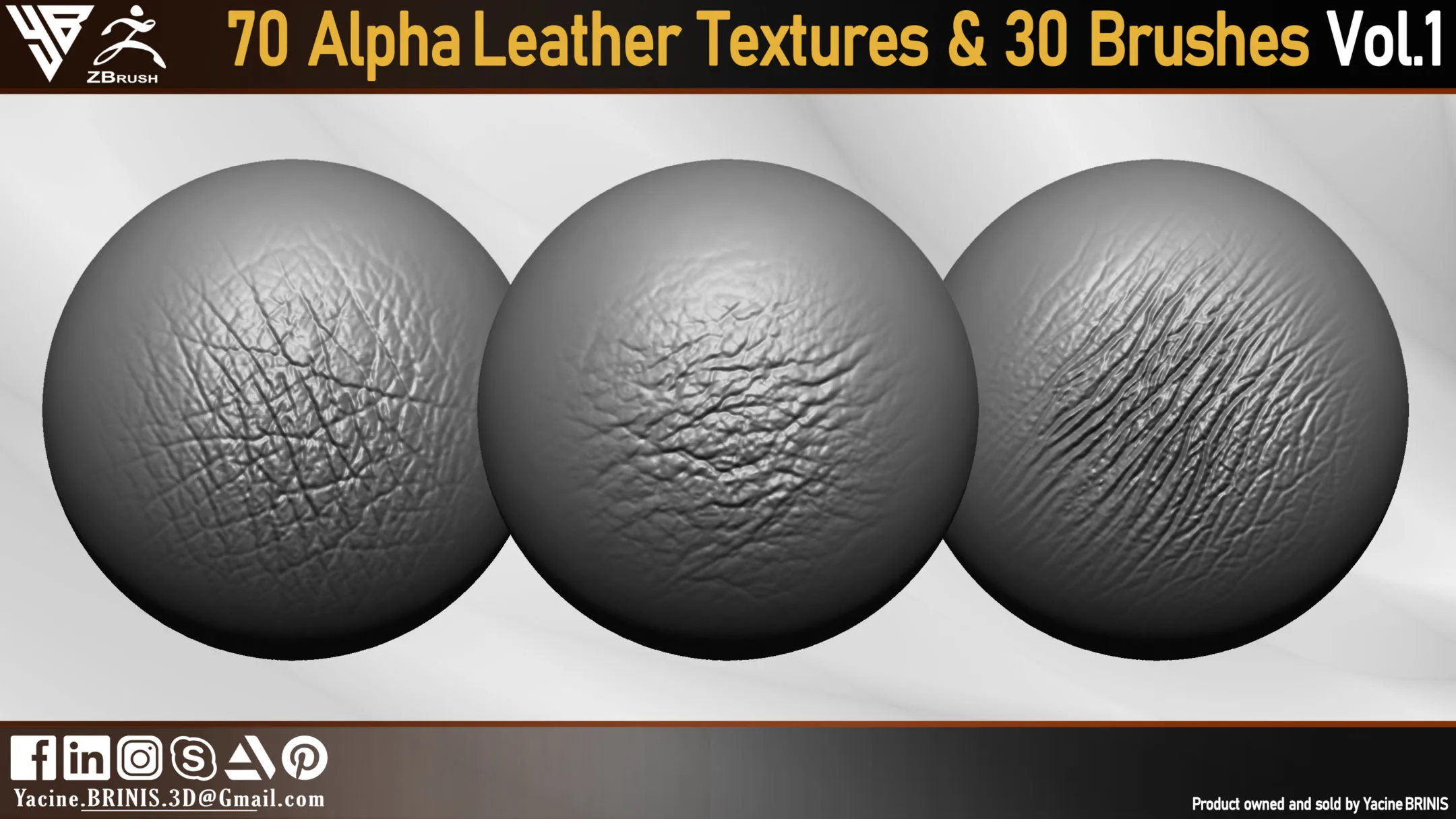 70 Alpha Leather Textures & 30 Brushes Vol 01