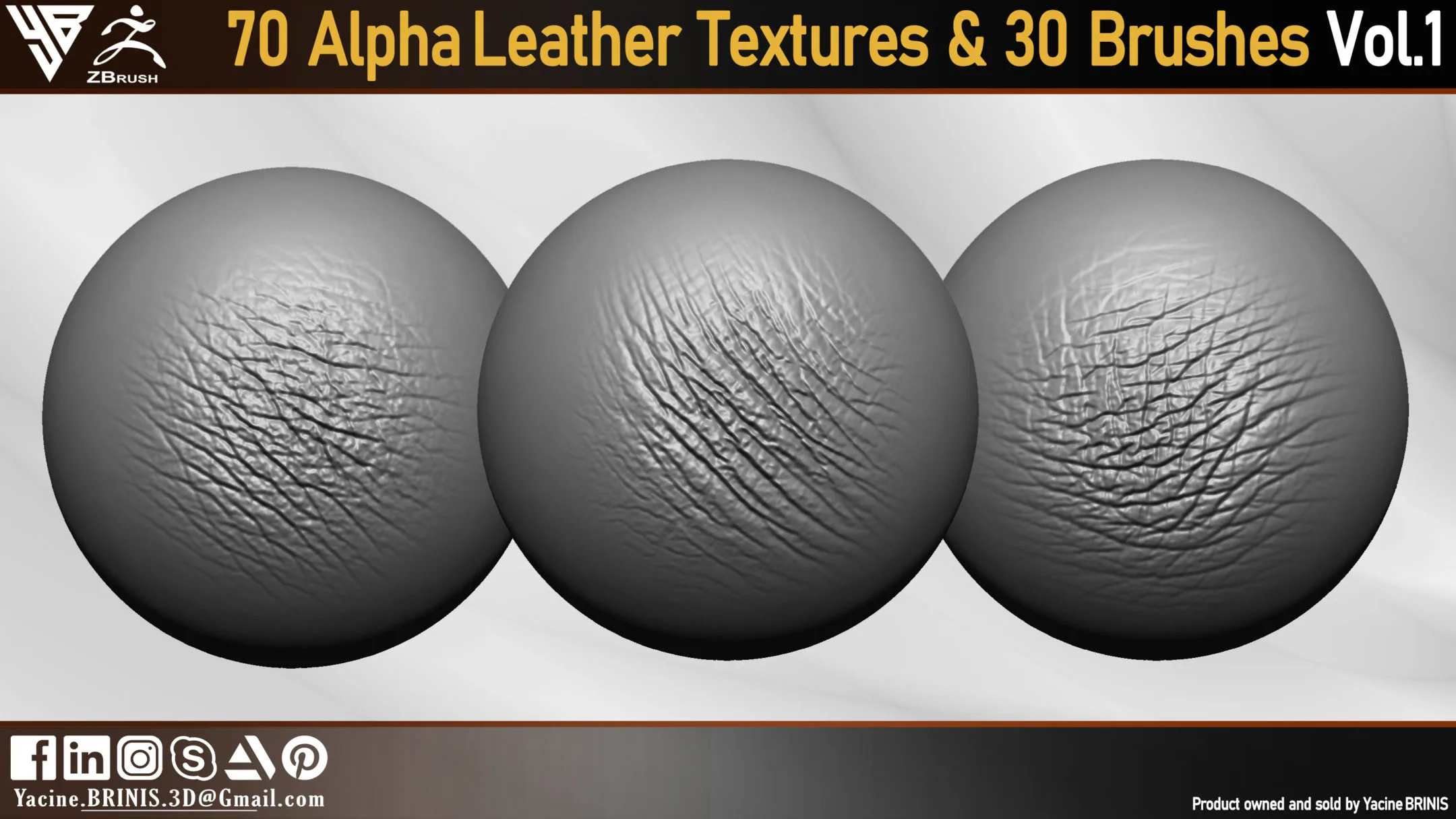 70 Alpha Leather Textures & 30 Brushes Vol 01
