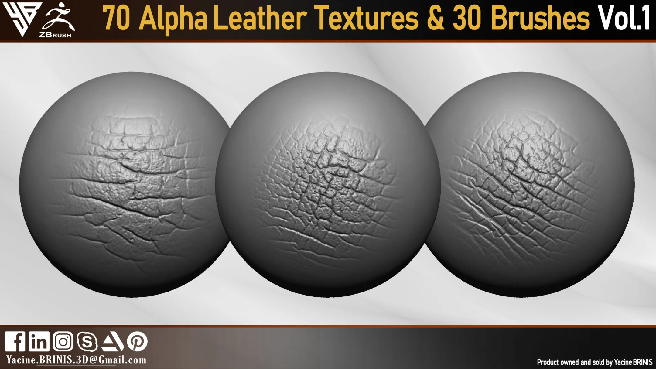 70 Alpha Leather Textures & 30 Brushes Vol 01