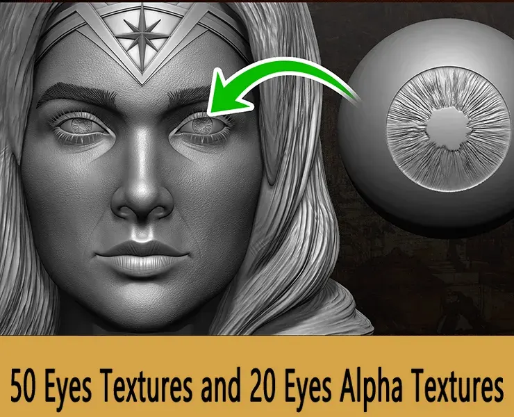 50 Eyes Textures & 20 Eyes Alpha Textures Pack Vol 01