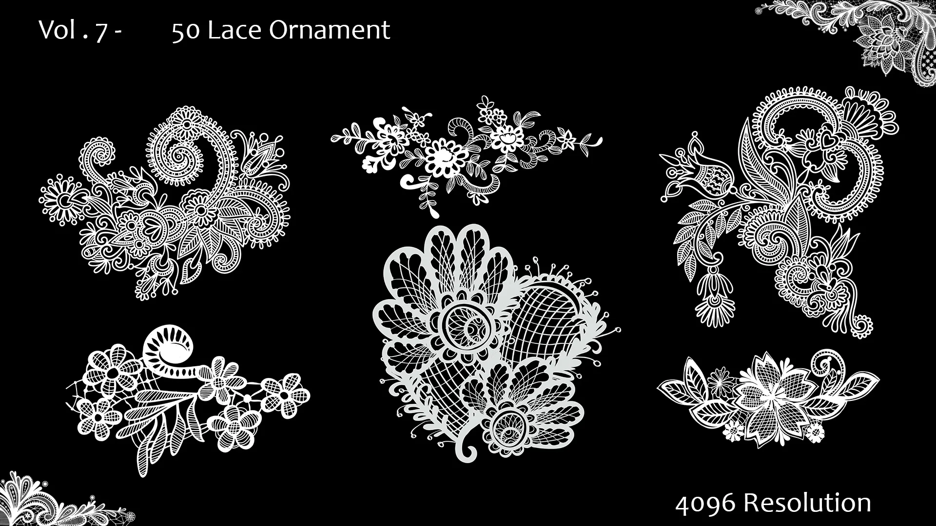 Vol . 7 - 50 Lace Ornament - Alphas