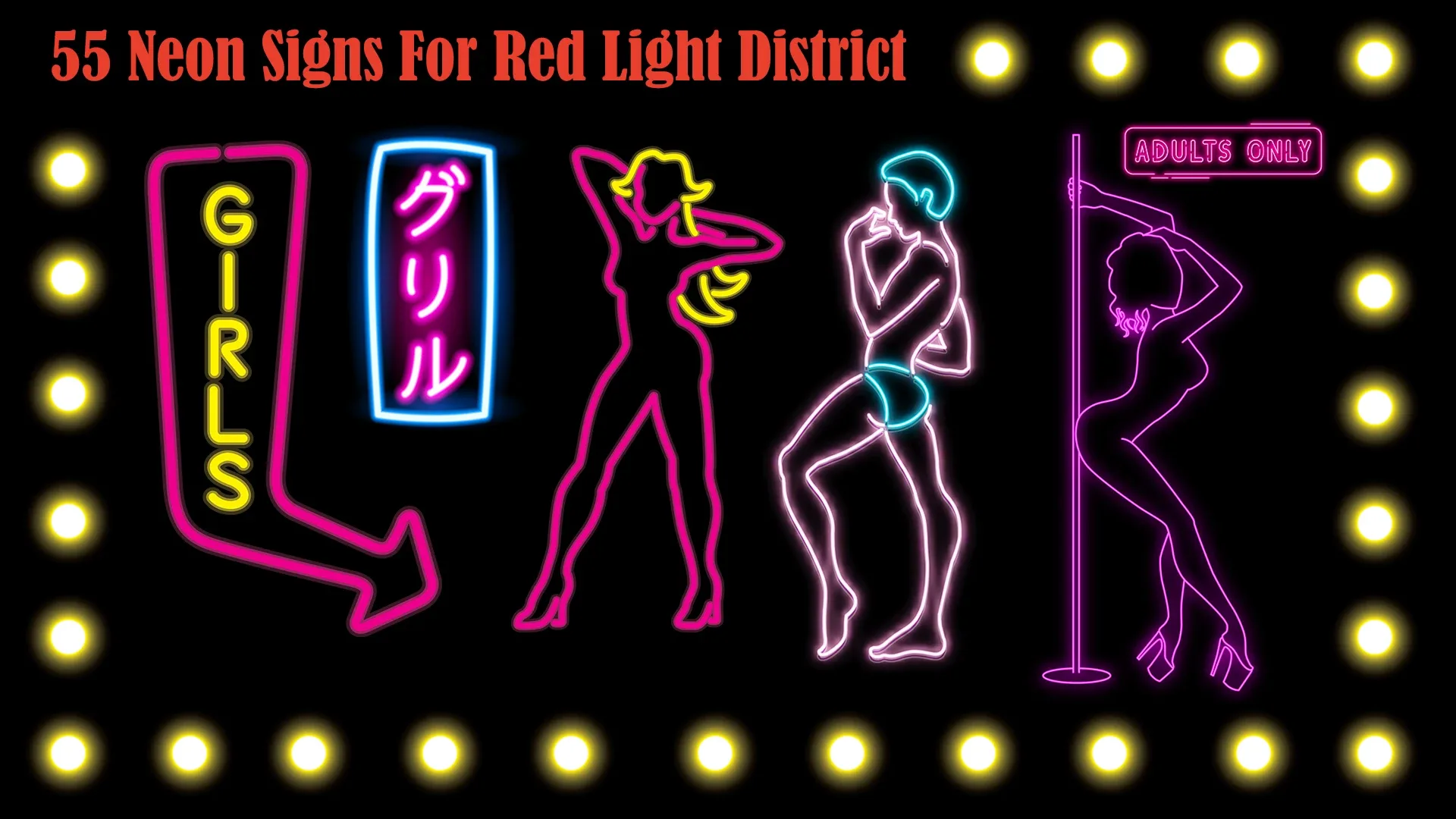 55 Neon Signs - PNG