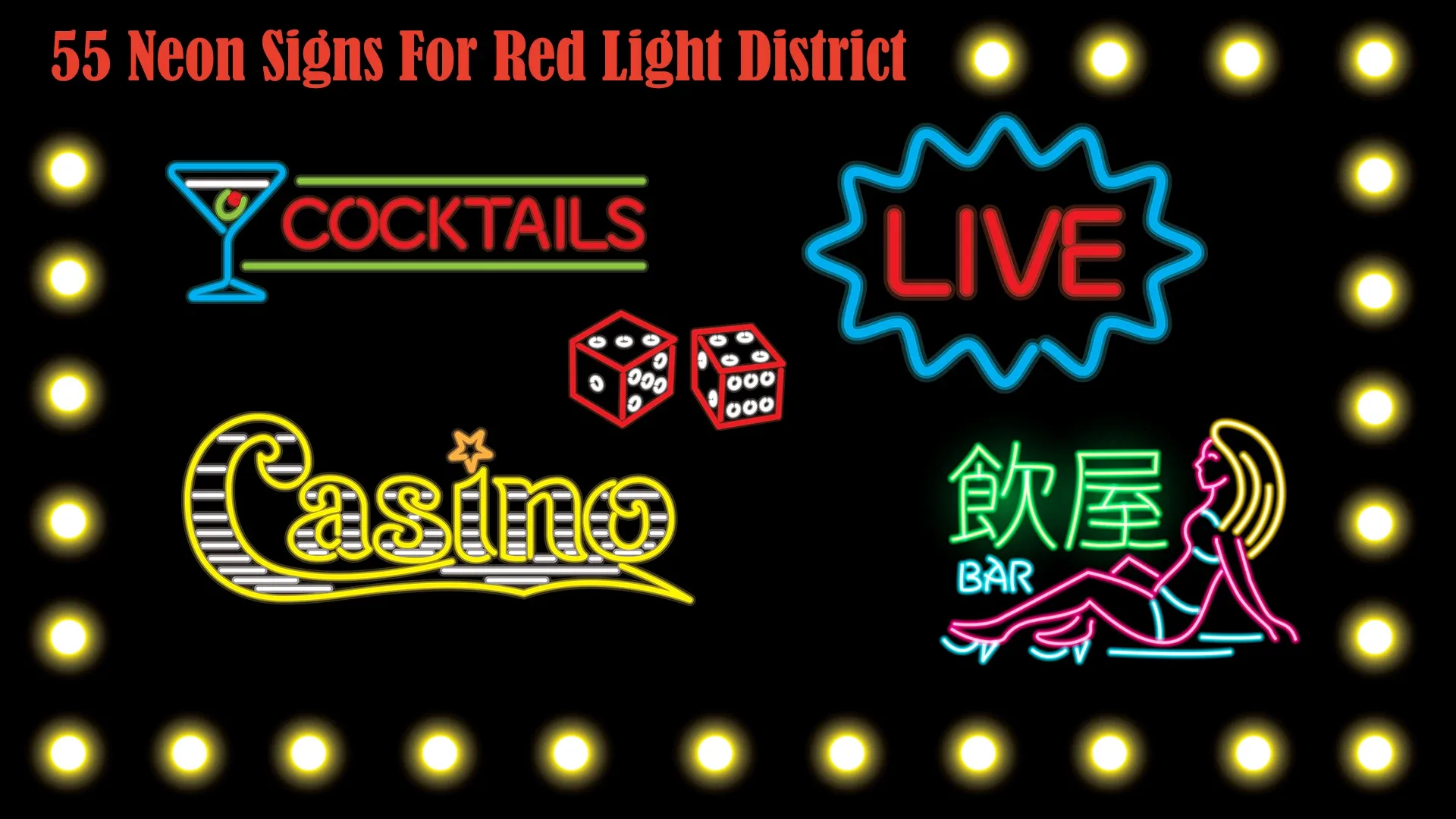 55 Neon Signs - PNG