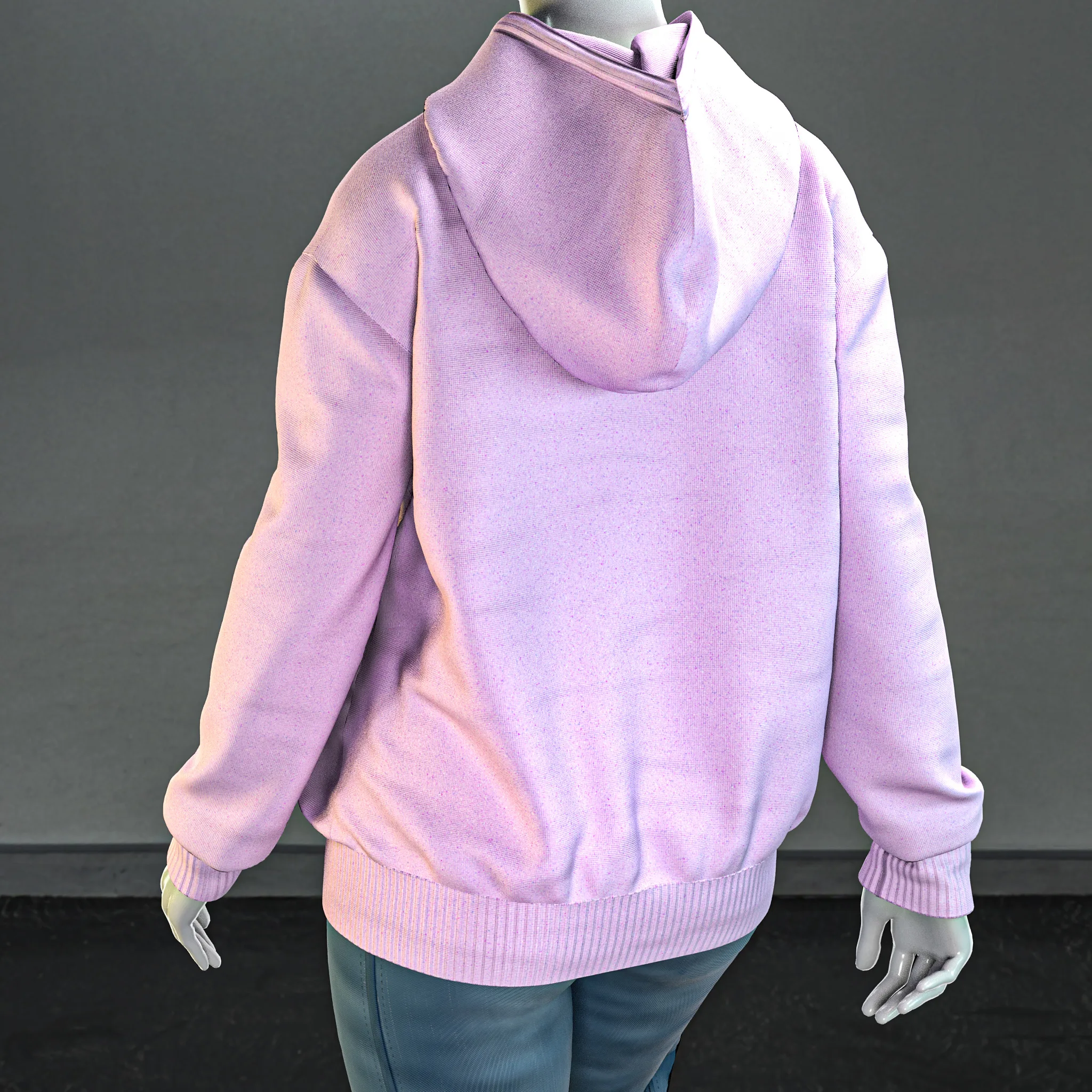 Hoodie & mom jeans (Marvelous Designer & Clo3d & FBX & OBJ & Texture)